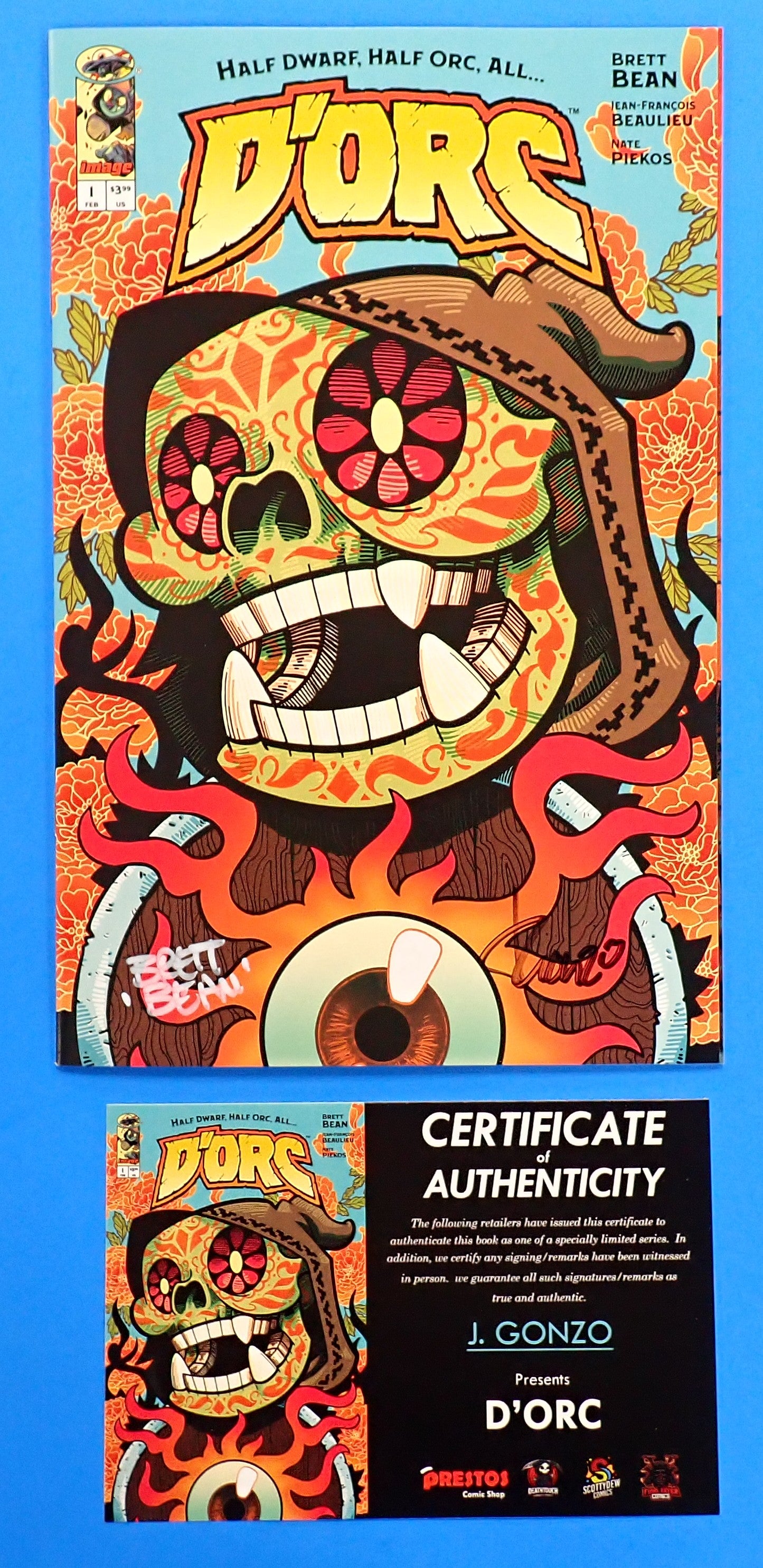 D'Orc #1 (2026) Gonzo Variant NM 9.4 - Double Signed by Brett Bean and J. Gonzo w/COA