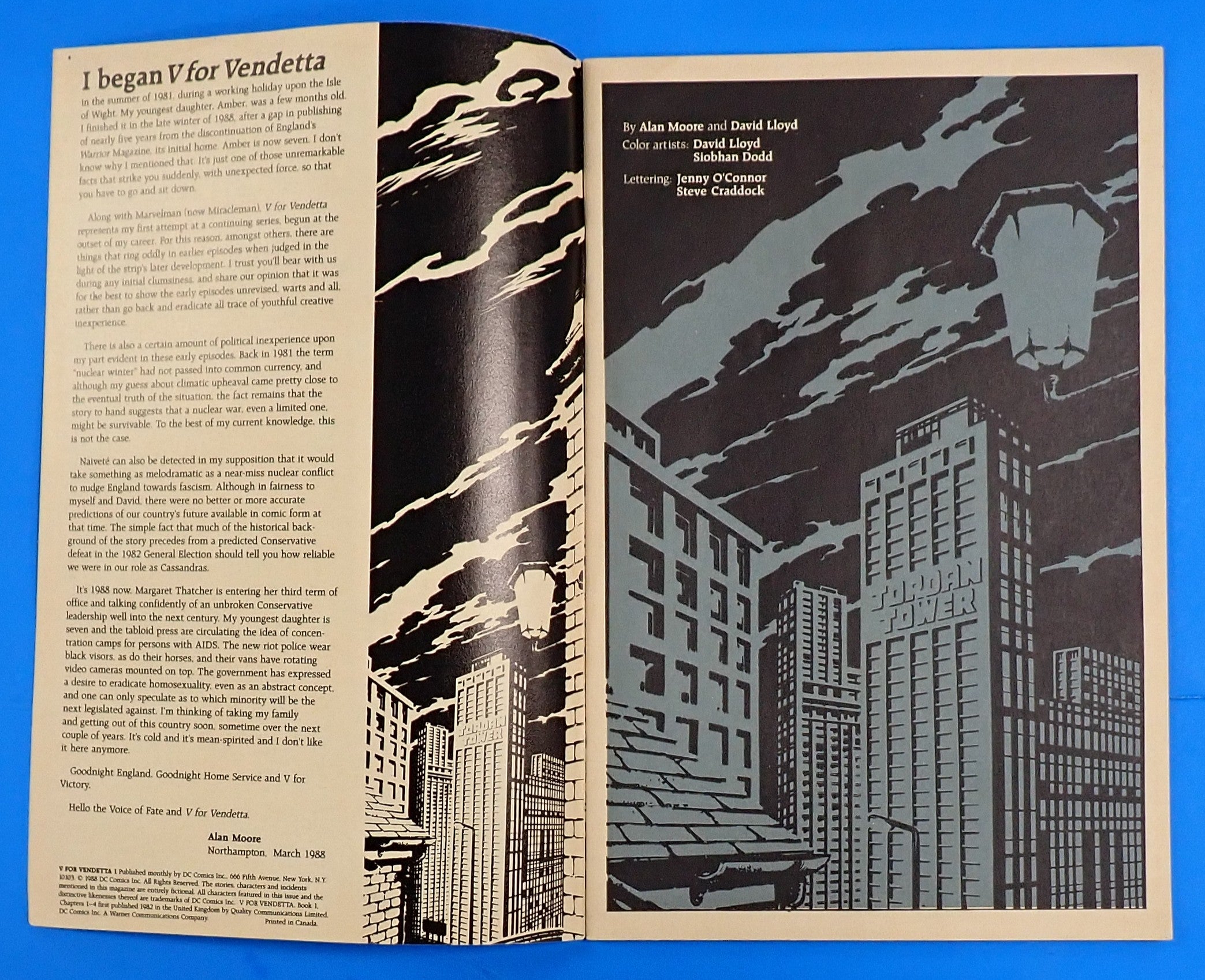 V for Vendetta #1 (1988) - VG+/FN (4.5-5.0) - Premiere Issue