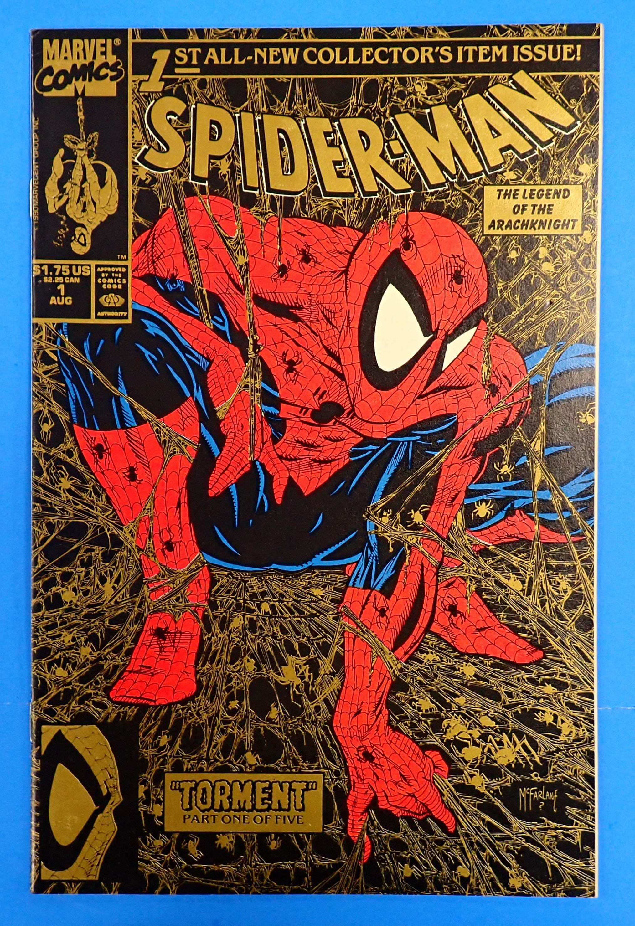 Spider-Man #1 (1990) - VF/NM (8.5-9.0) - Gold Variant