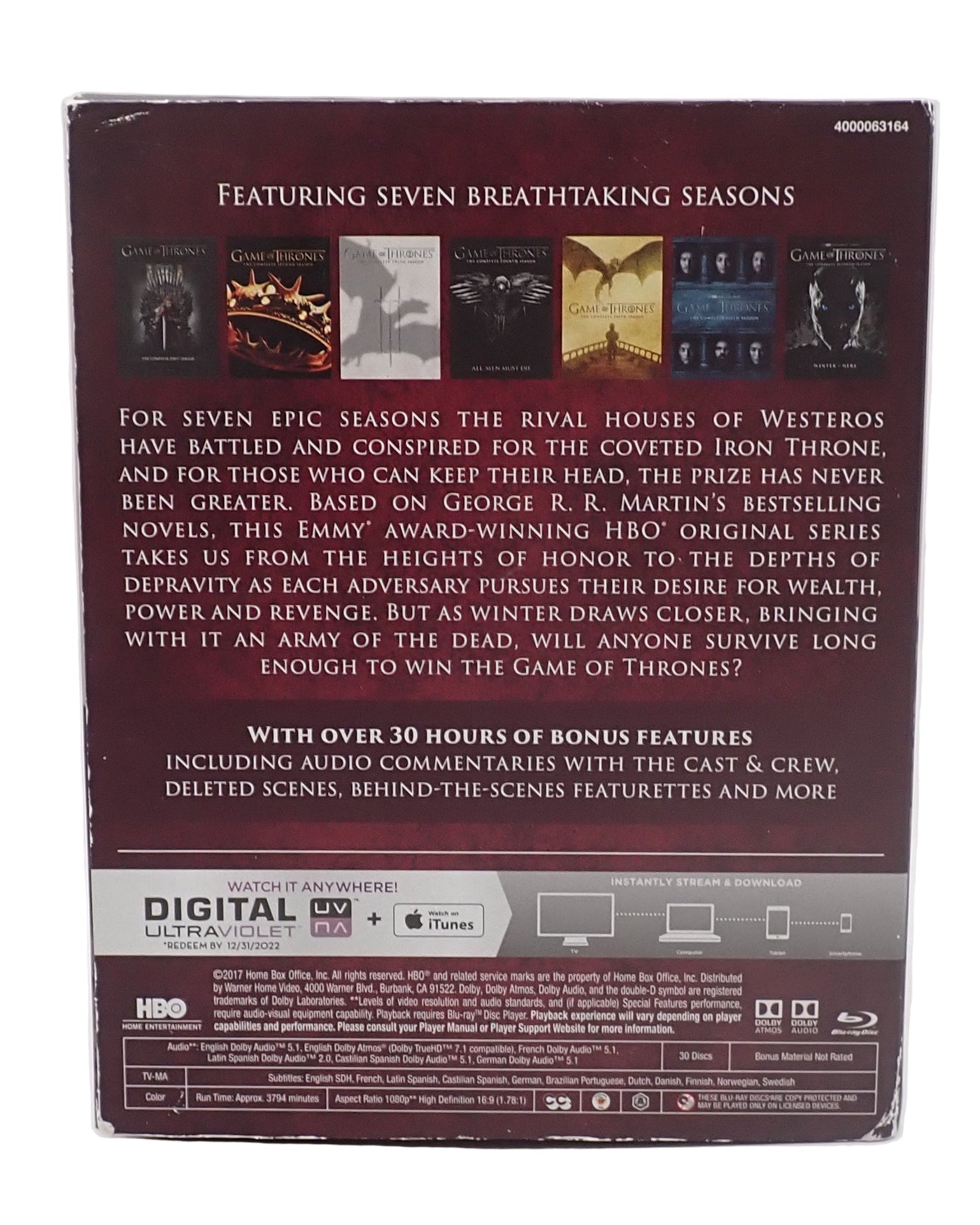 Game of Thrones Seasons 1-7 Complete (Blu-Ray w/ Slip Cover) [Pre-Owned]