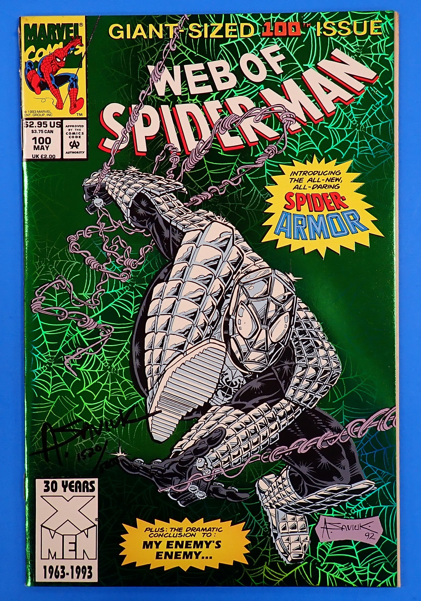 Web of Spider-Man #100 (1993) - FN/VF (7.0-7.5) - SIGNED Alex Saviuk