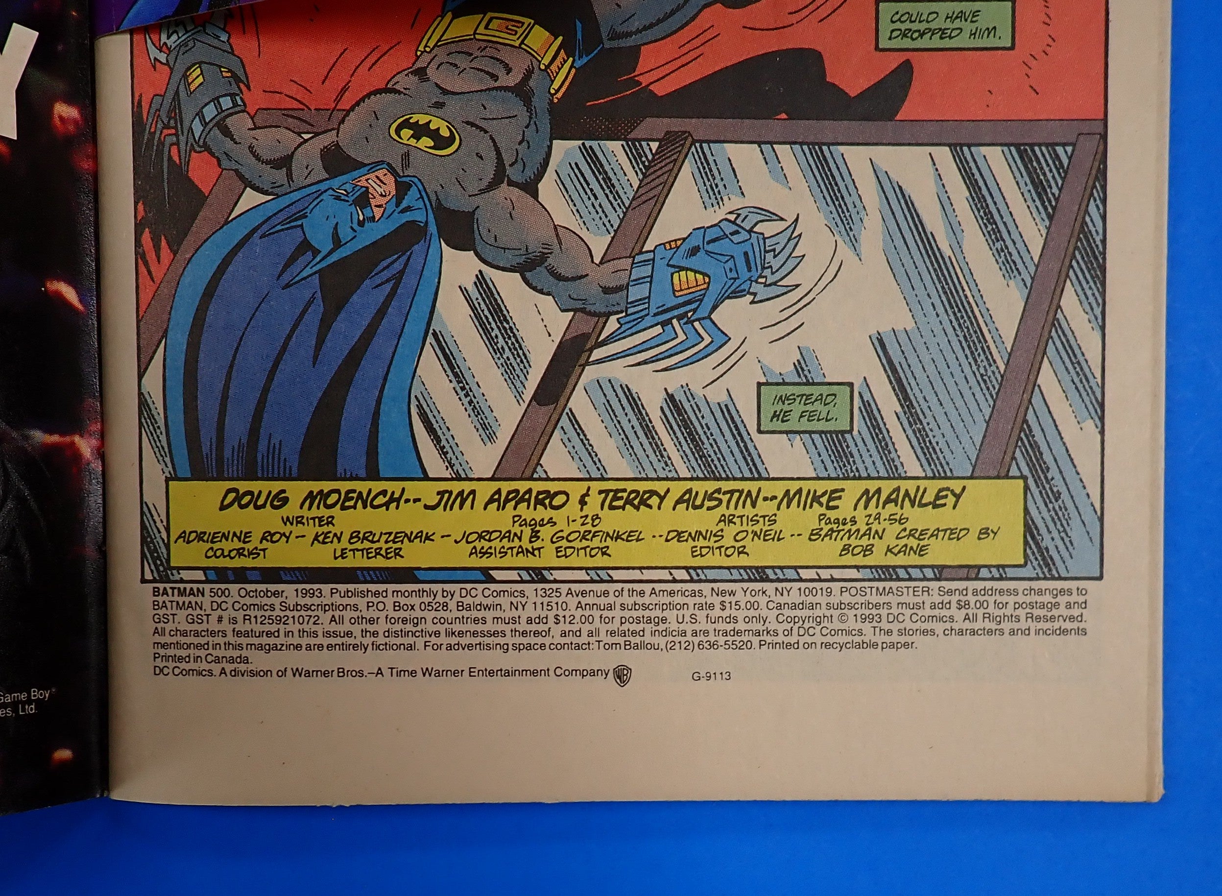 Batman #500 (1993) - VF/VF- (7.5-8.0) - SIGNED Joe Quesada
