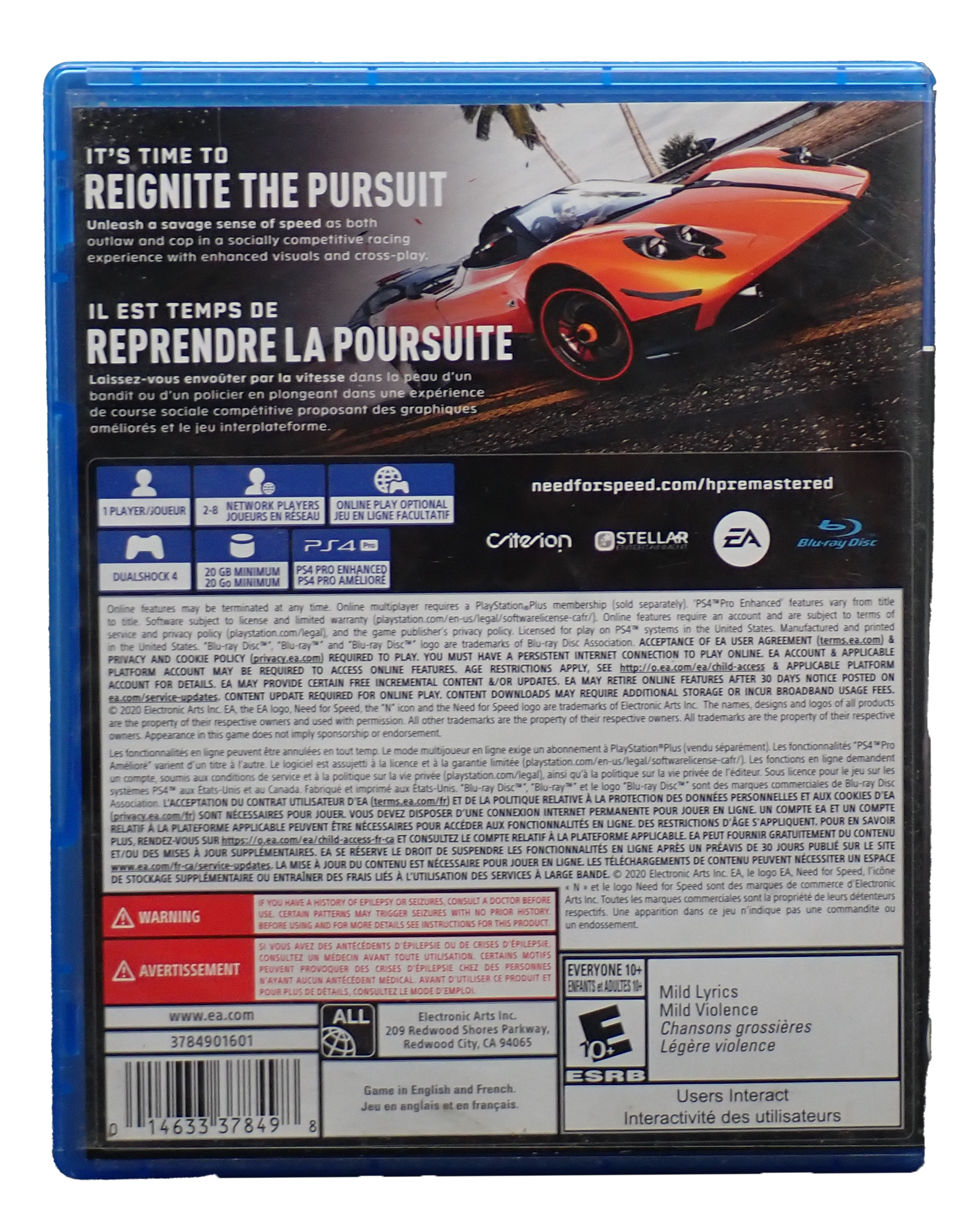 Need for Speed Hot Pursuit Remastered - PS4