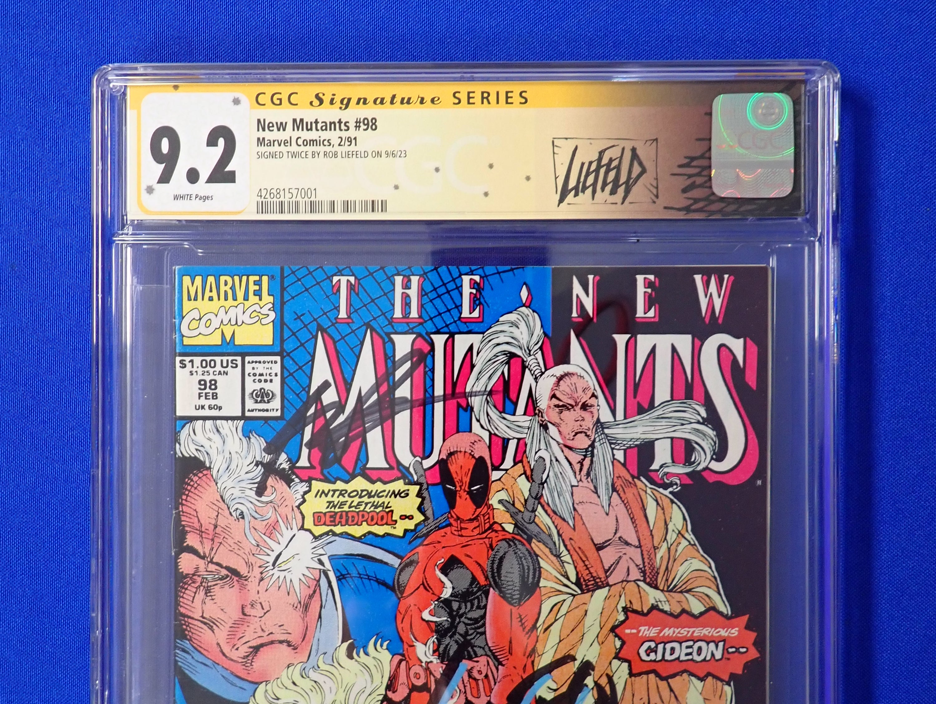New Mutants #98 (1991) - CGC 9.2 - 2x Signed by Rob Liefeld Chisel Signature