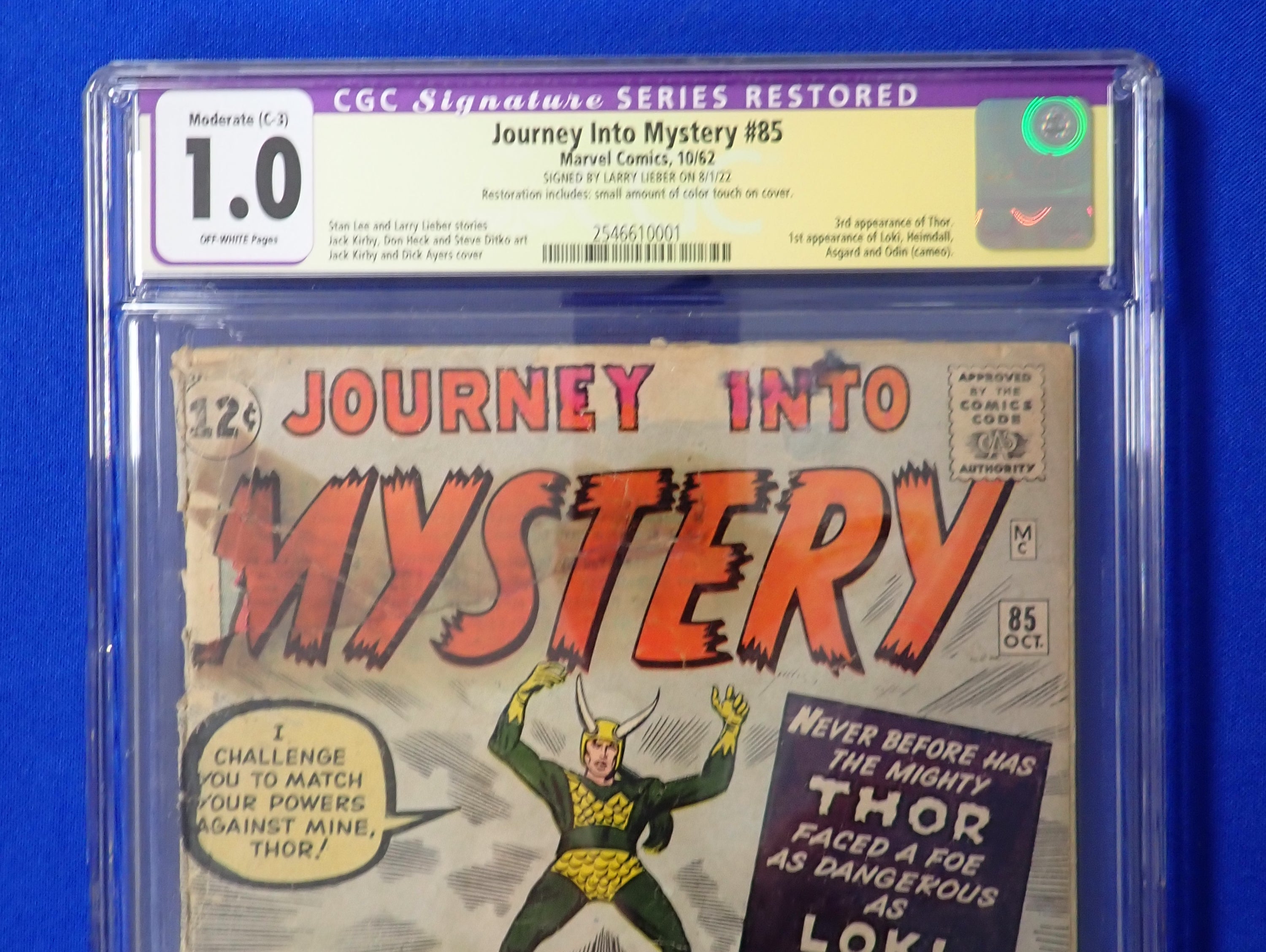 Journey Into Mystery #85 (1962) - CGC 1.0 Signature Series Signed by Larry Lieber