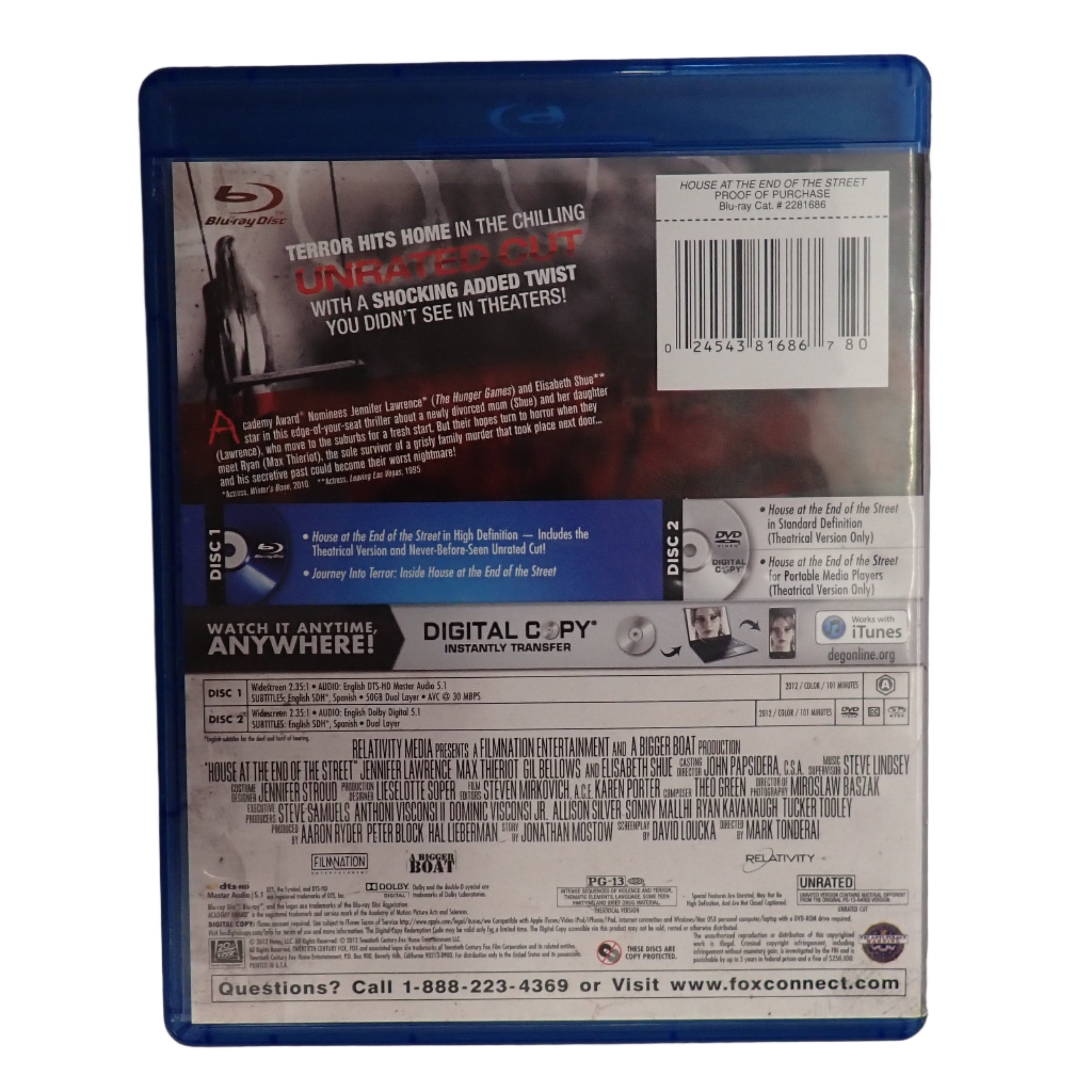 House at the End of the Street (Blu-ray + DVD + Digital Copy) (Pre-owned)