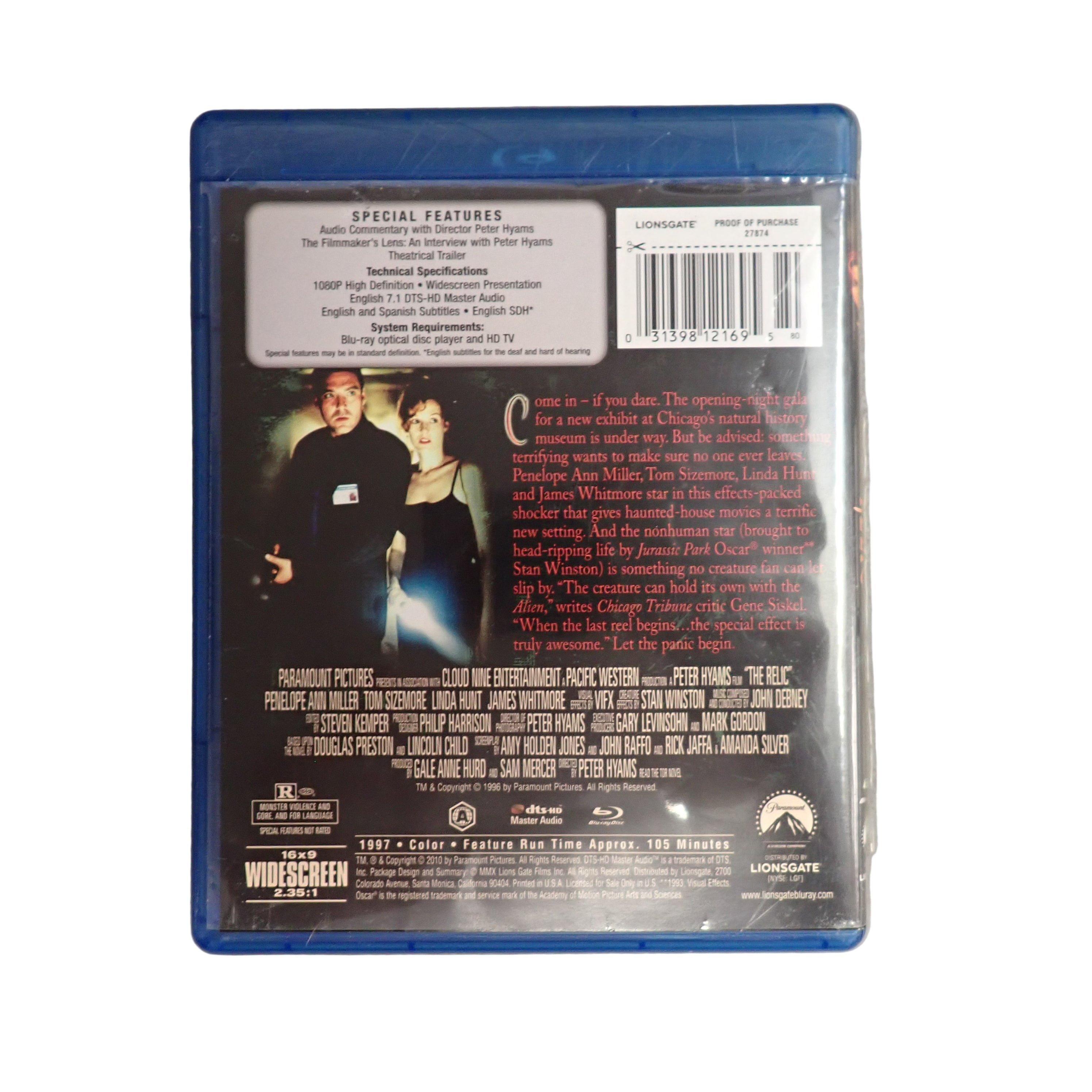 The Relic (Blu-ray, 1997) (Pre-owned)