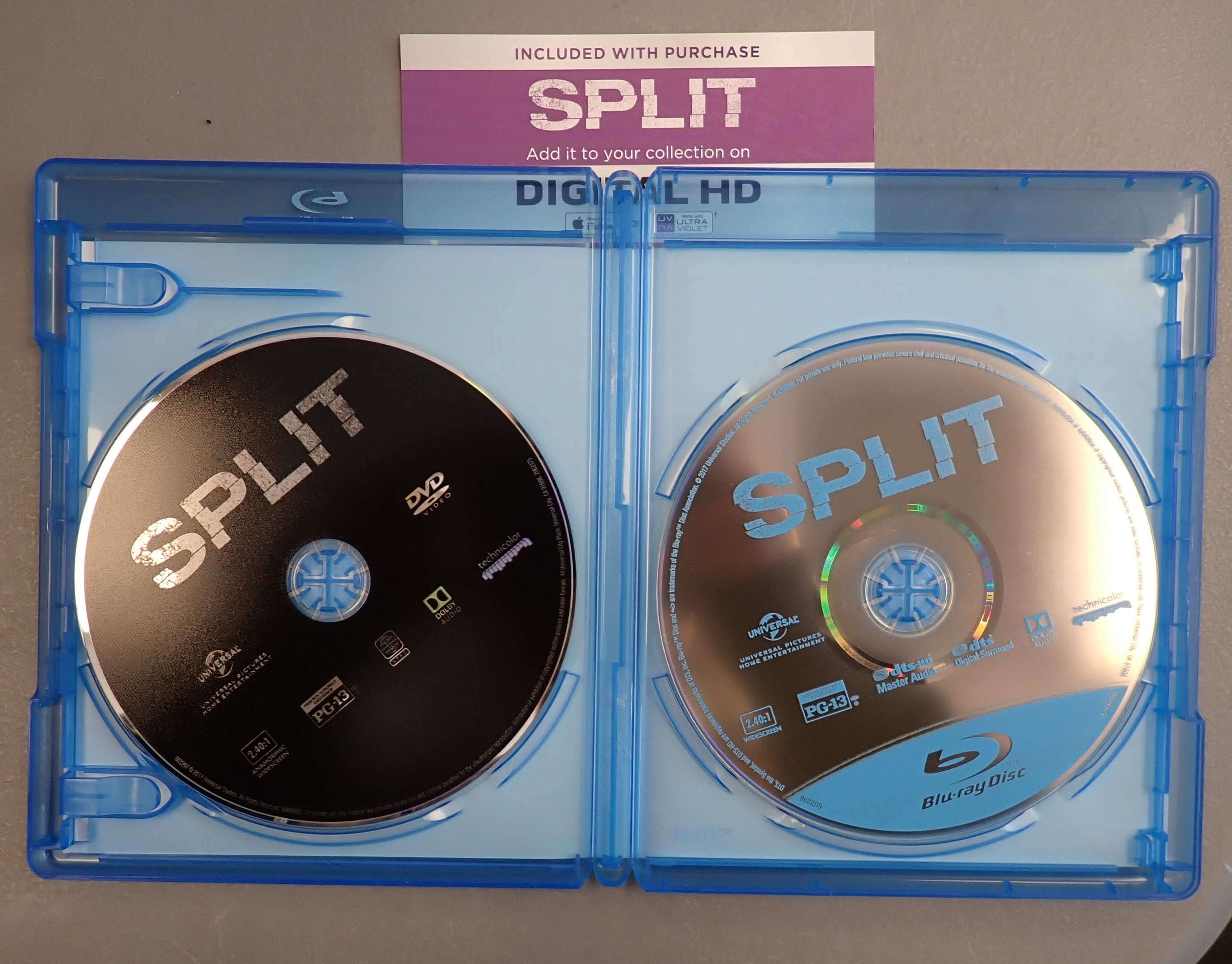 Split (2016) [Blu-ray + DVD w/Slipcover] James McAvoy (Pre-owned)
