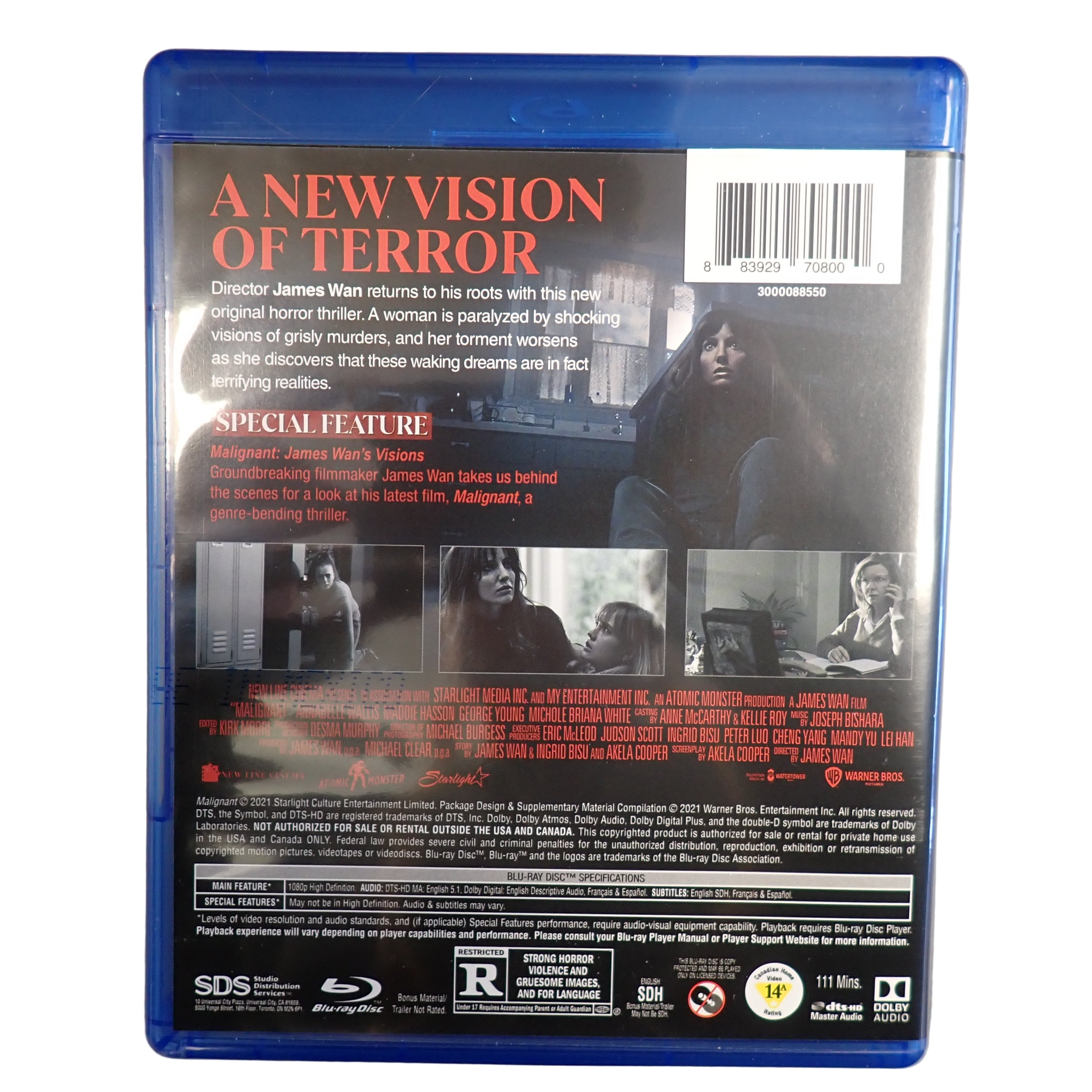 Malignant (Blu-ray) + slipcover Annabelle Wallis 2021 (Pre-owned)