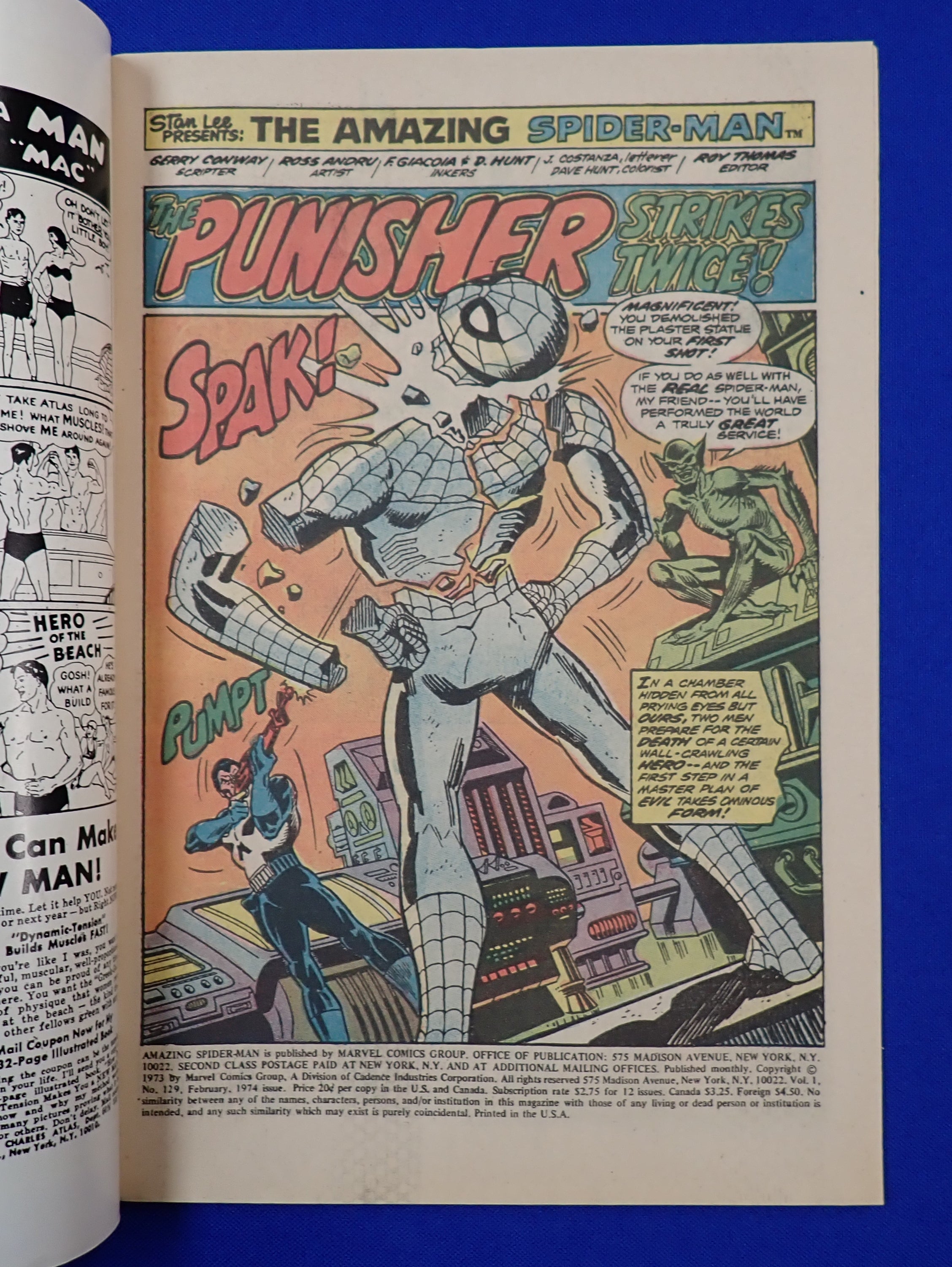 Amazing Spider-Man #129 (1974) - VF+ (8.5) - 1st Punisher