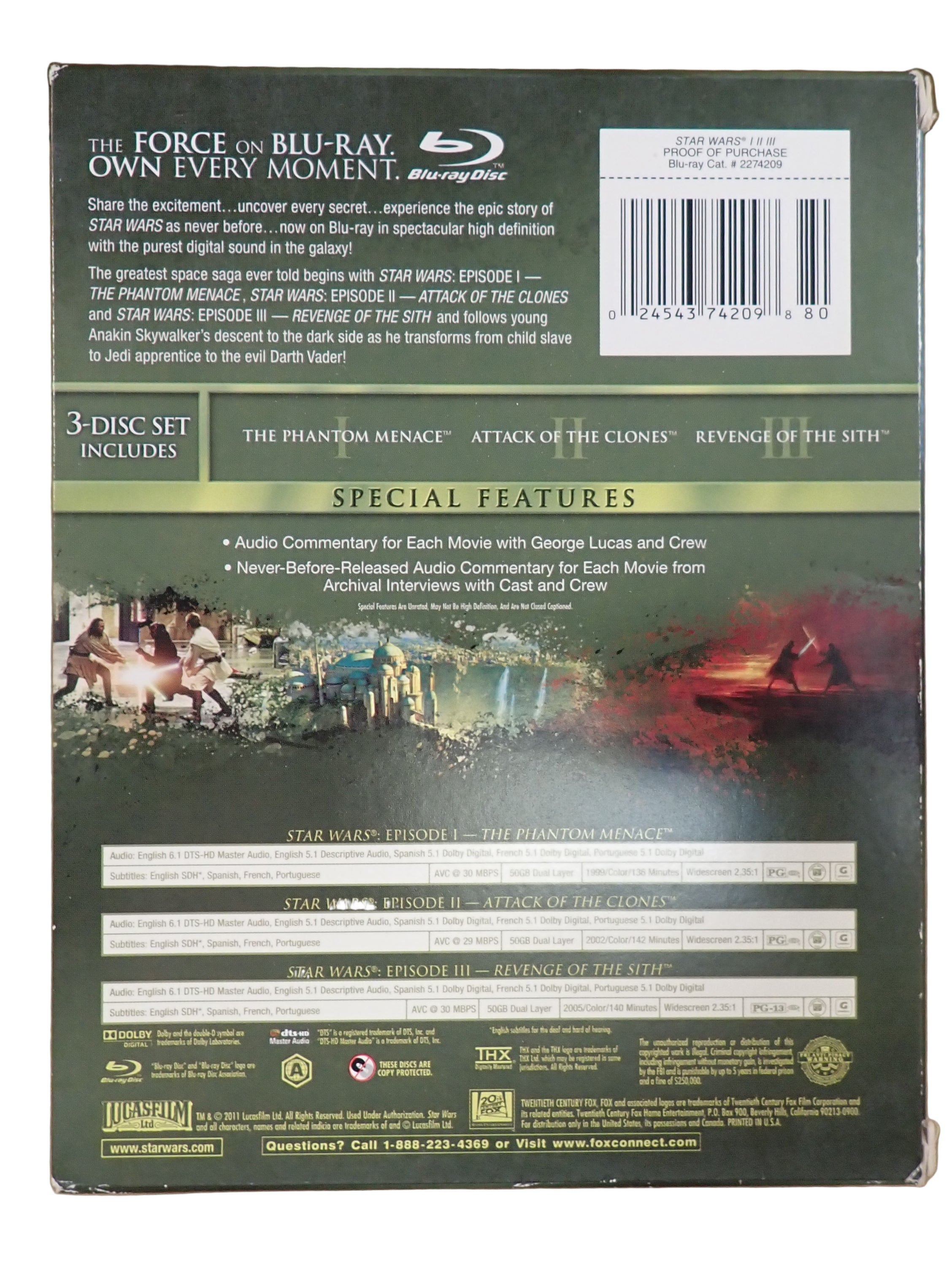 Star Wars: I, II, & II [Prequel Trilogy] (Blu-Ray)