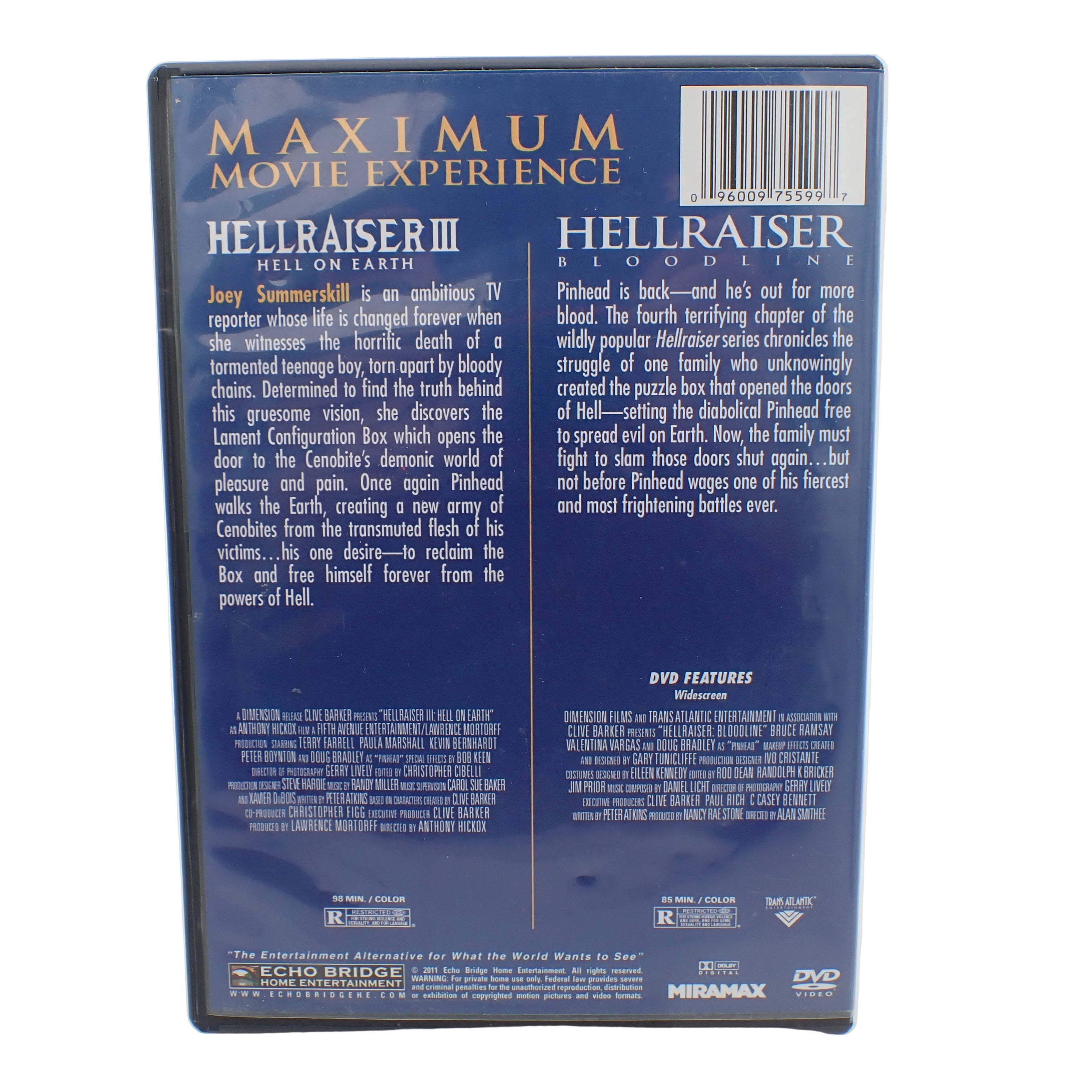 Hellraiser III: Hell on Earth + Hellraiser: Bloodline [Double Feature] (DVD)