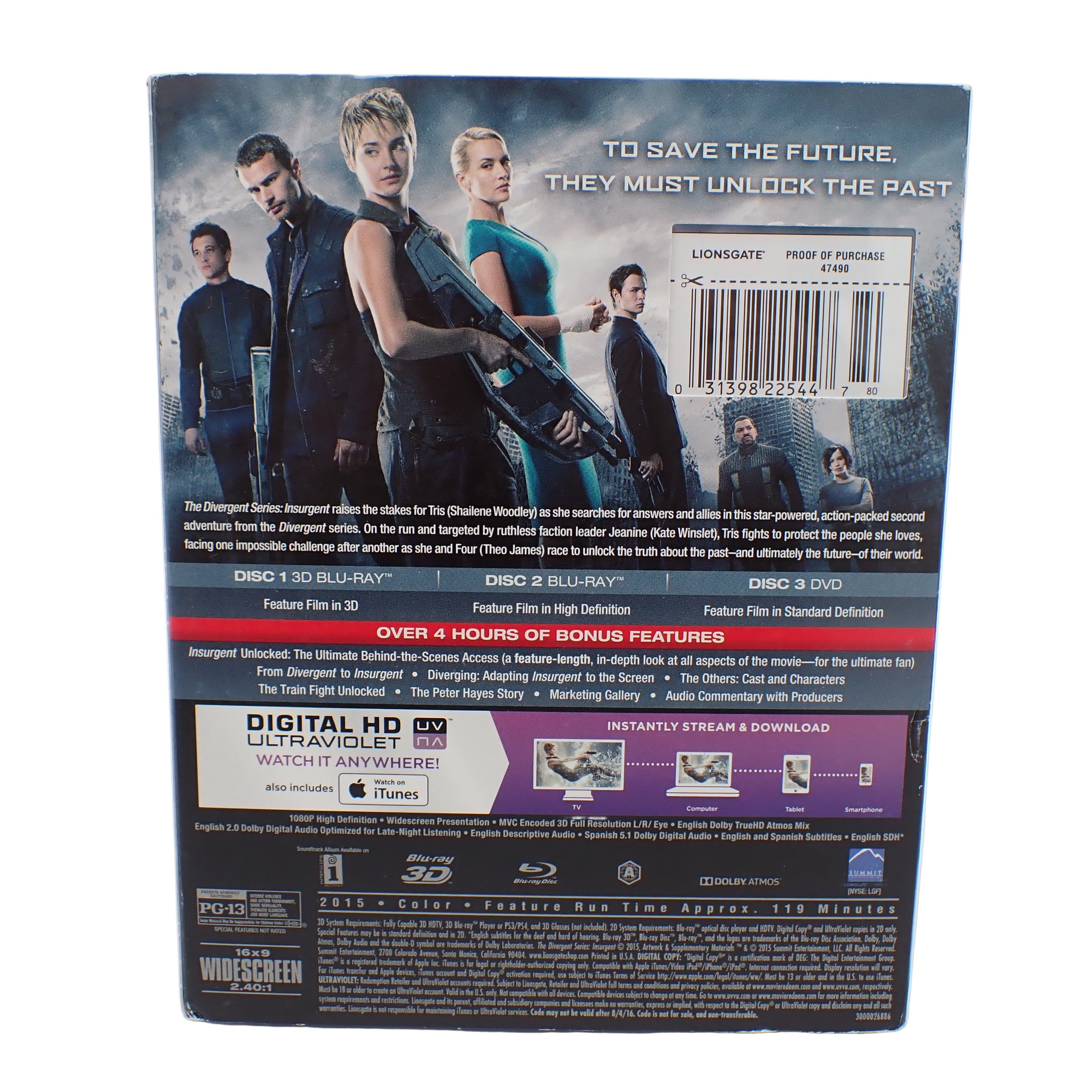 Insurgent (Blu-Ray 3D+Blu-Ray+DVD)
