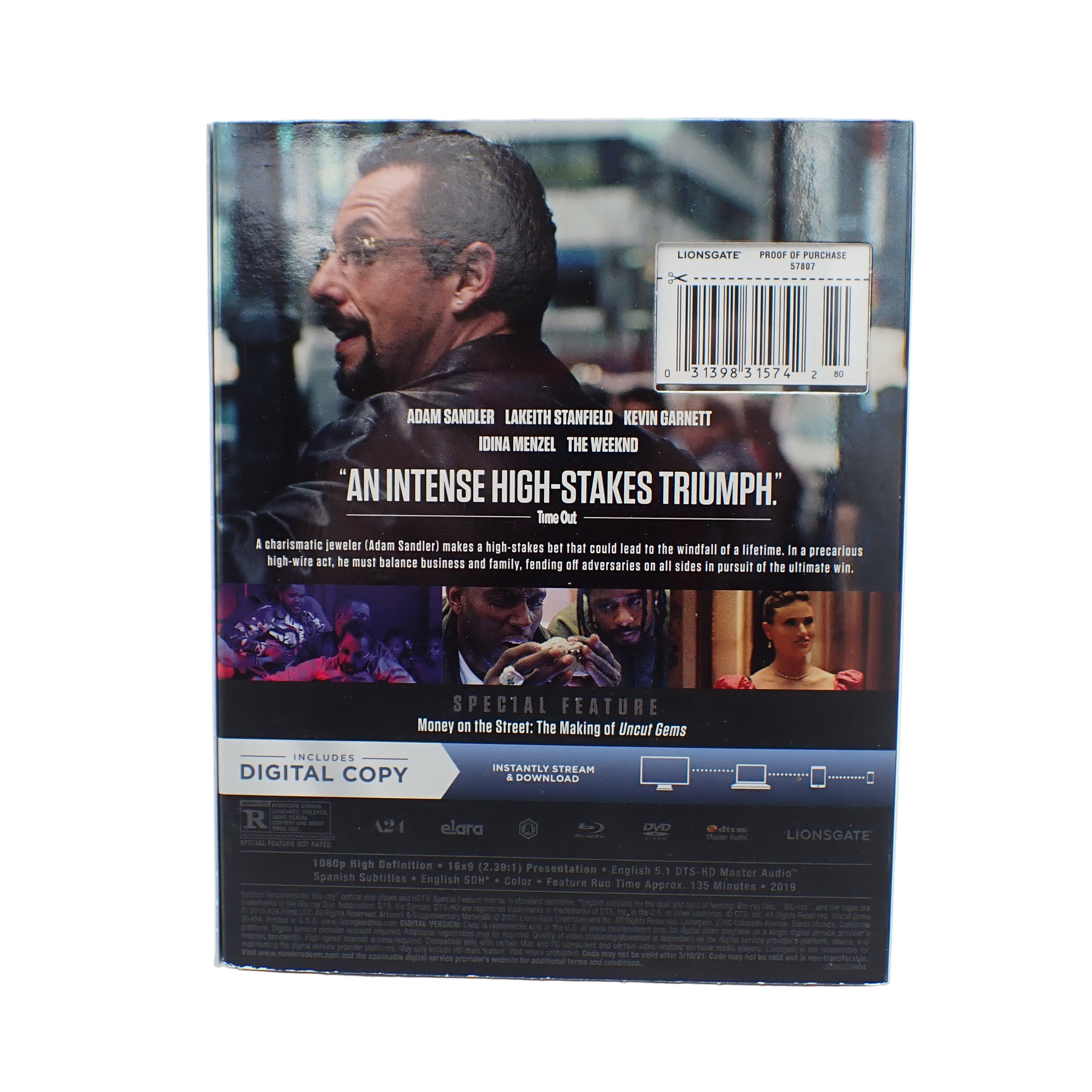 Adam Sandler's Uncut Gems (Blu-Ray+DVD)