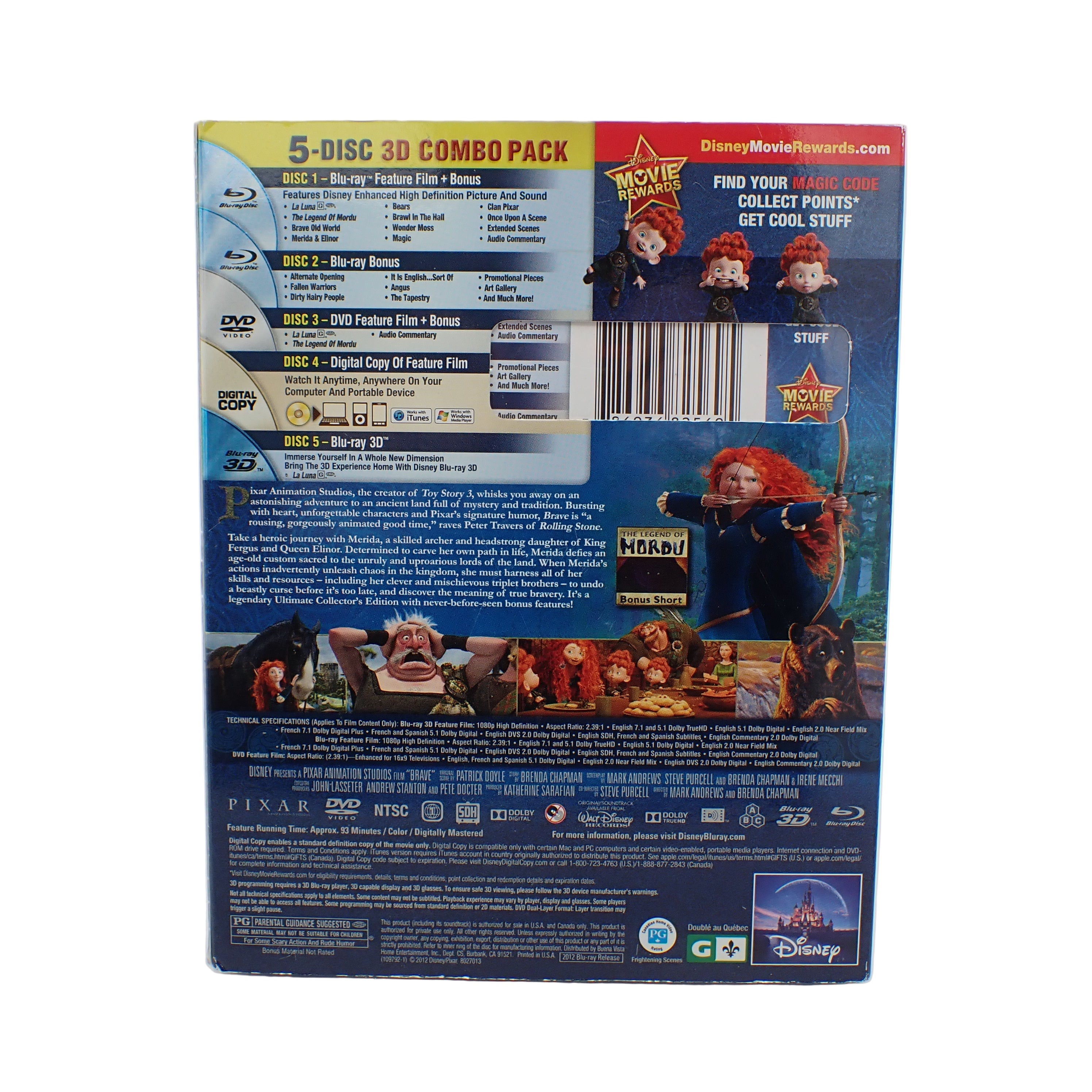 Disney's Brave (Blu-Ray 3D+Blu-Ray+DVD)