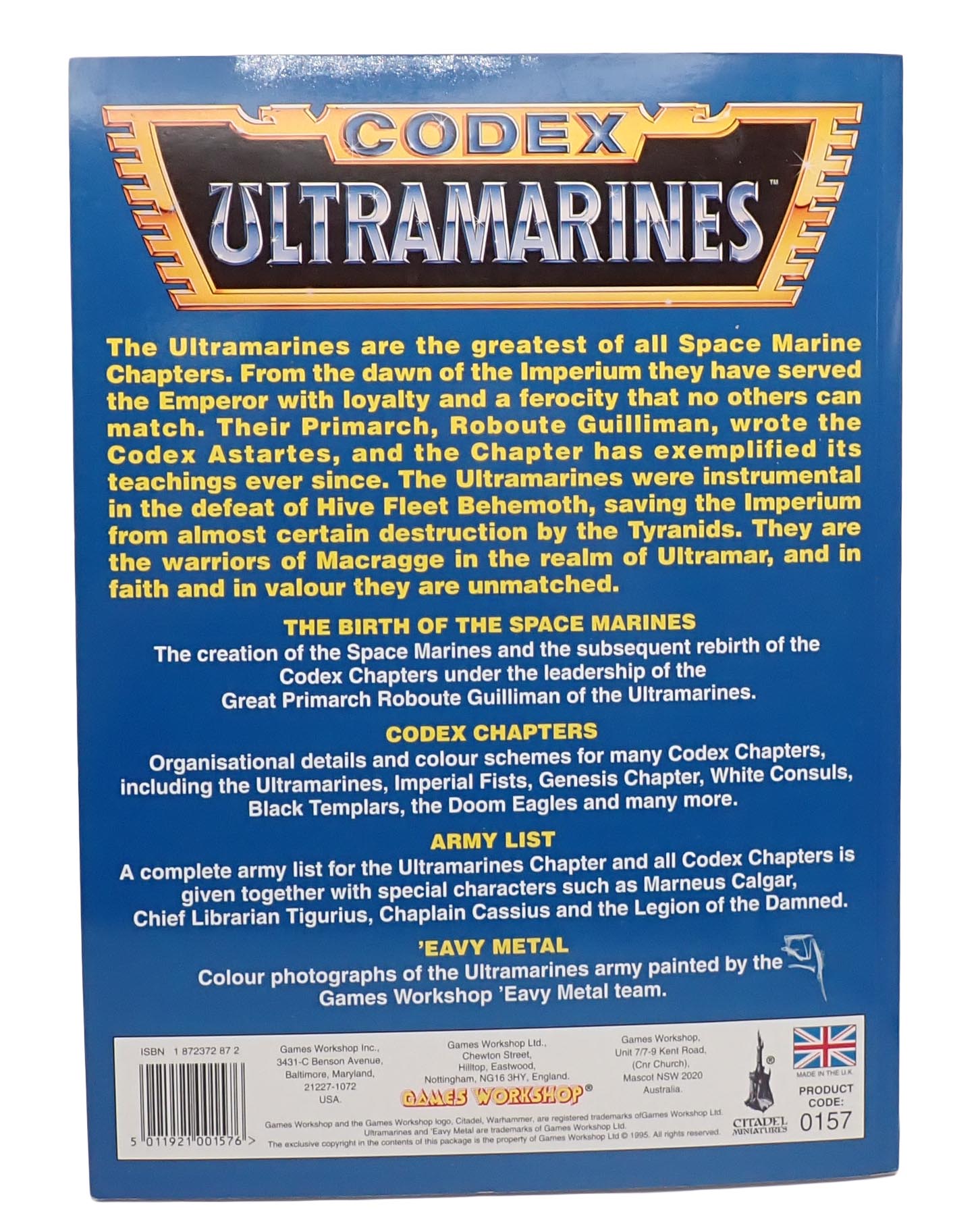 Warhammer 40,000: Ultramarines Codex Supplement 2nd Edition (1995)