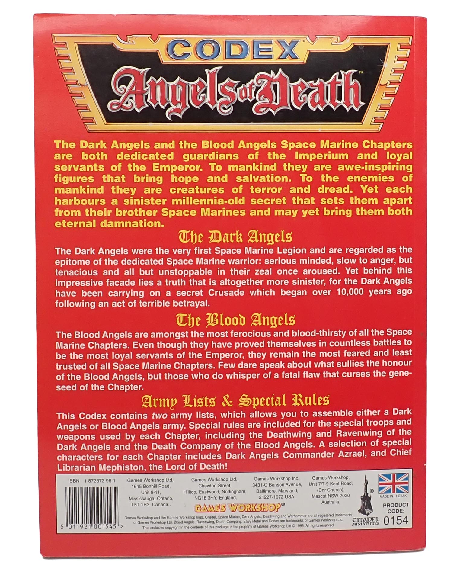 Warhammer 40,000: Angels of Death 2nd Edition (1996)