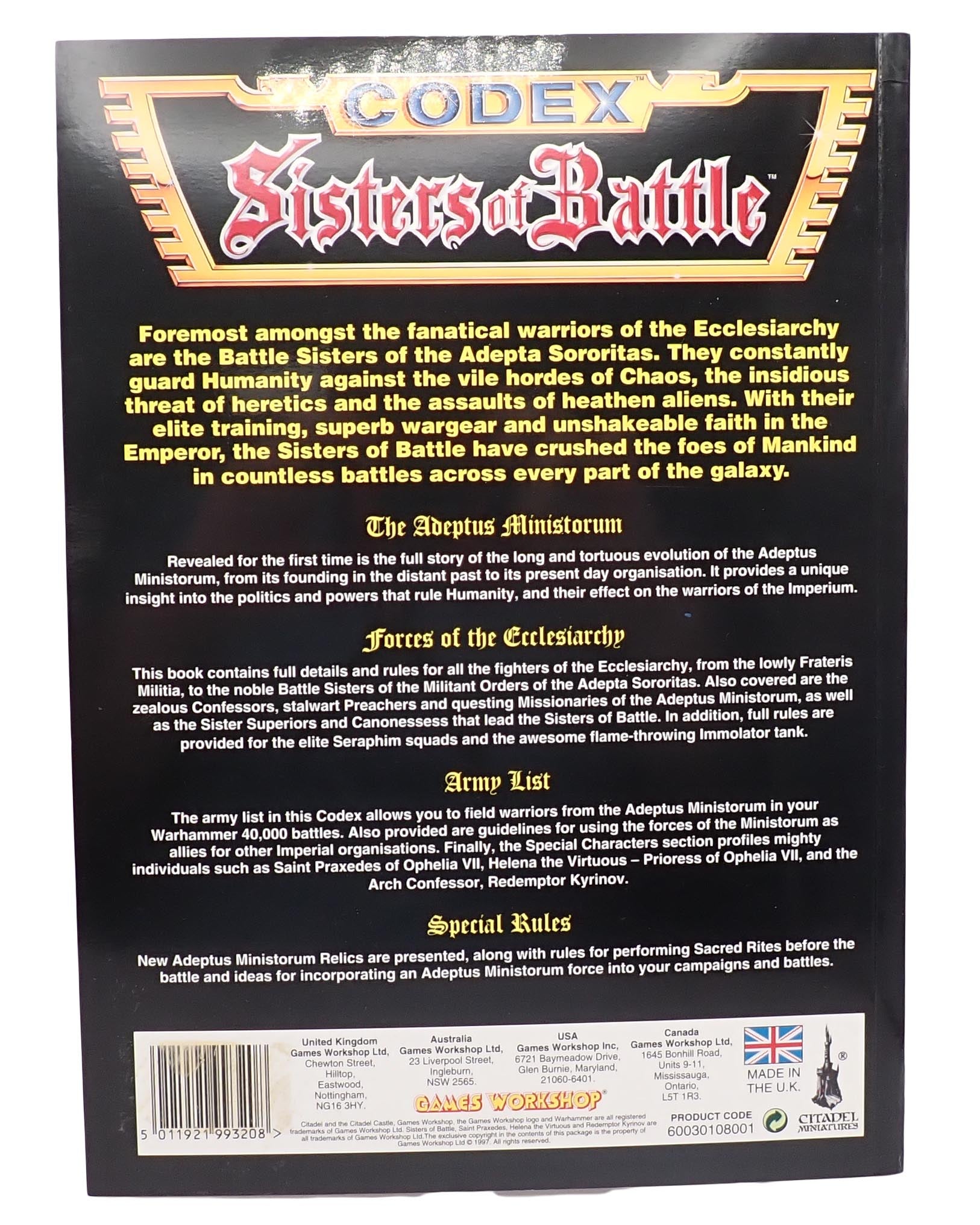 Warhammer 40,000: Sisters of Battle Codex Supplement (1997)