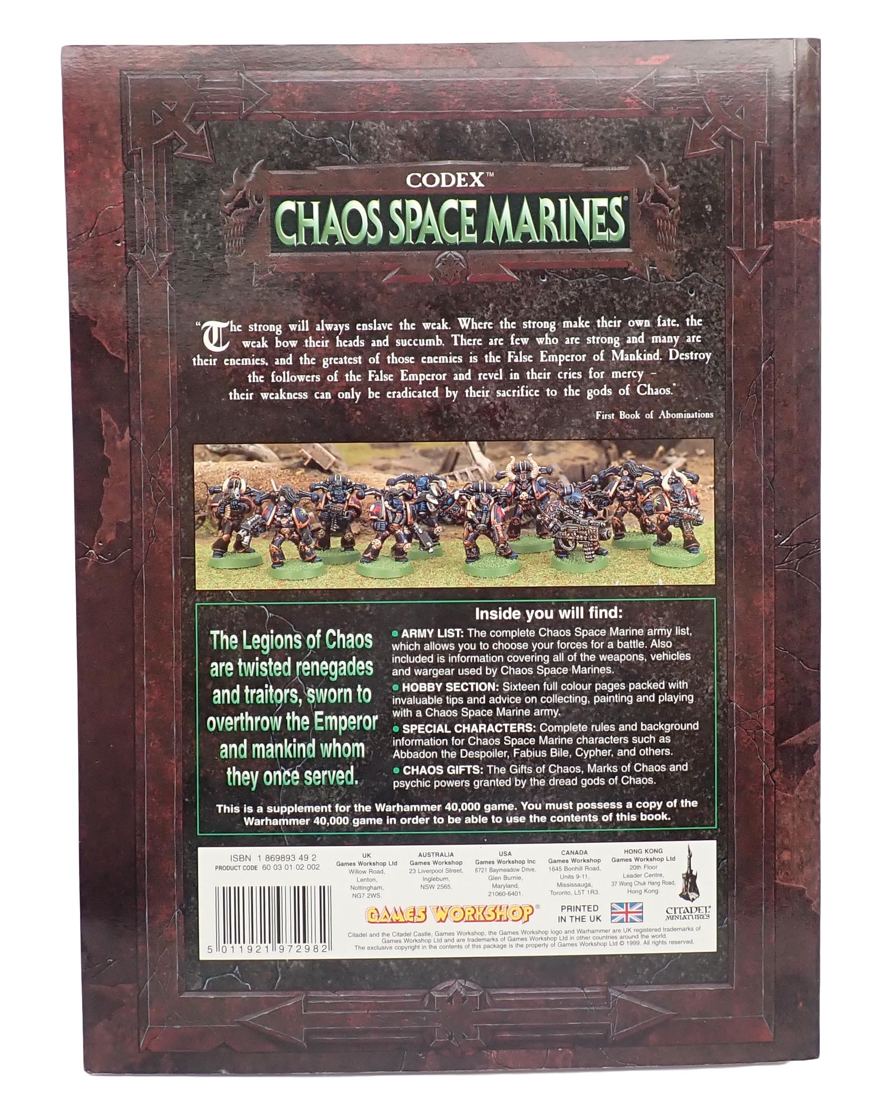 Warhammer 40,000: Codex Chaos Space Marines 3rd Edition (1999)
