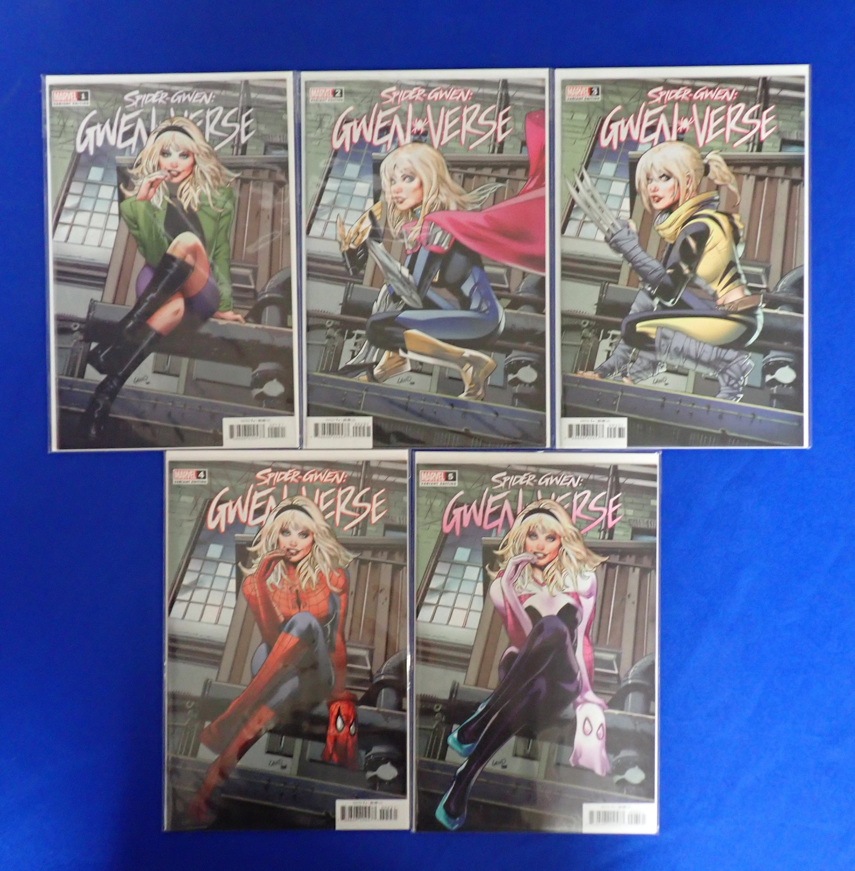 Spider-Gwen Gwenverse 1-5 Greg Land Variant Set - NM