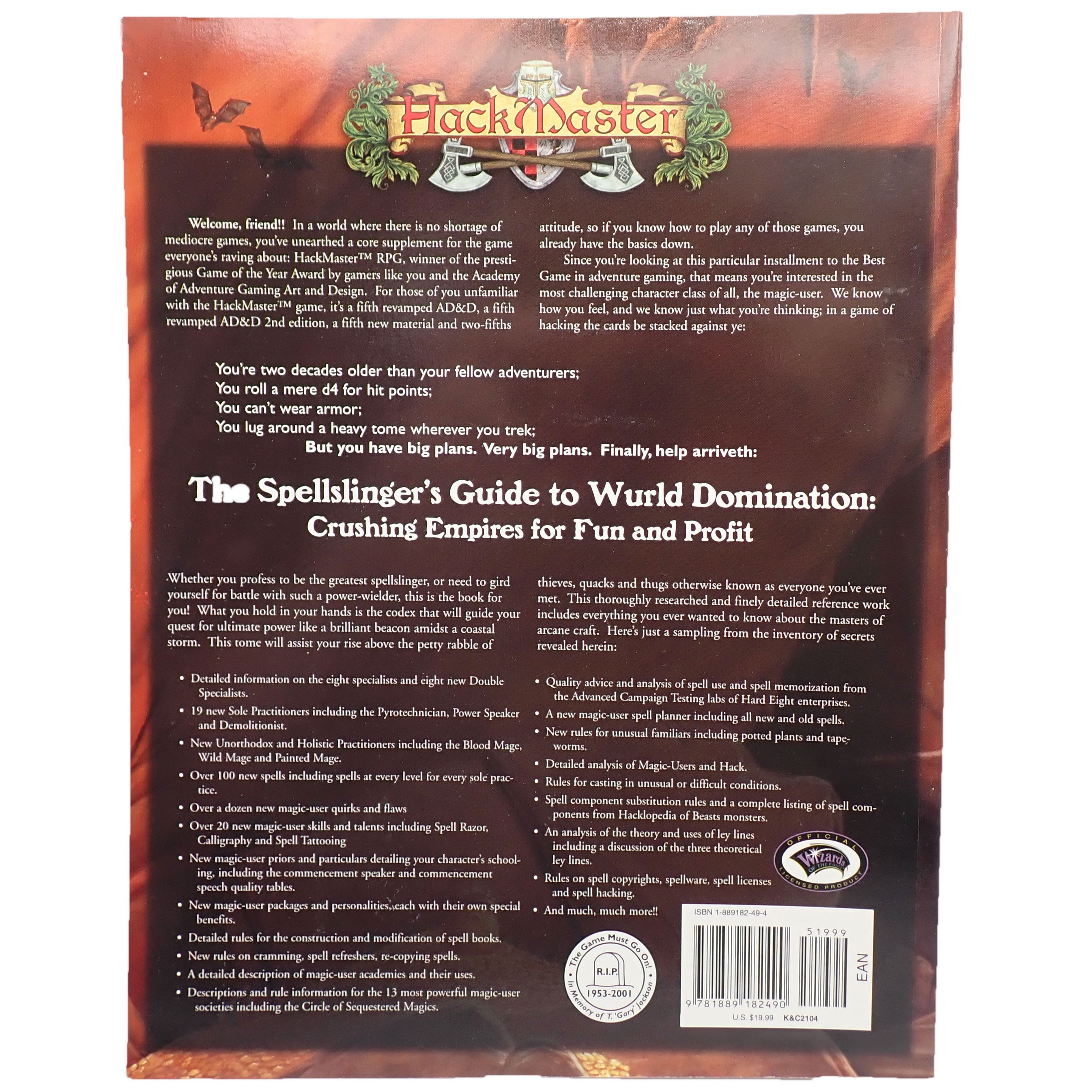 HackMaster The Spellslinger's Guide to Wurld Domination [Pre-Owned]