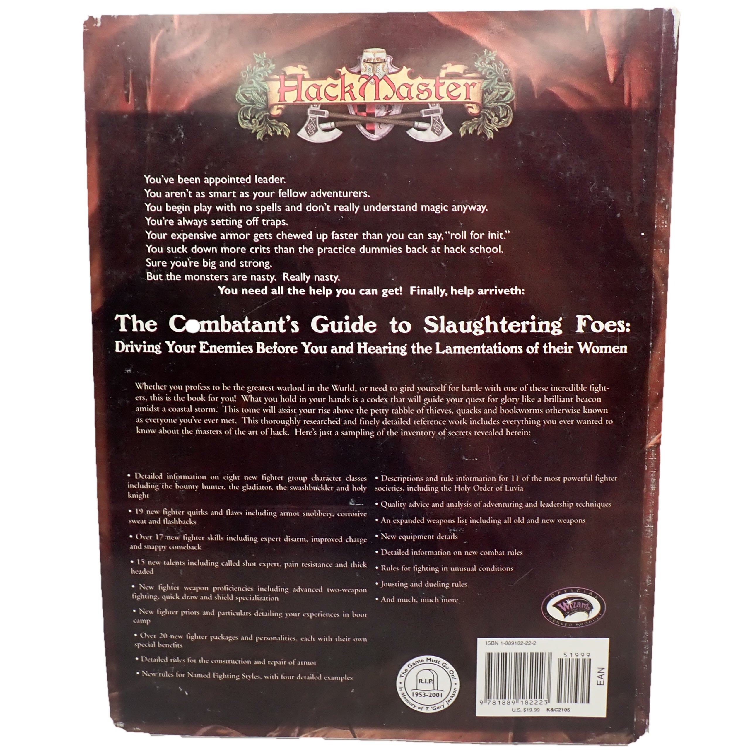 HackMaster The Combatant's Guide to Slaughtering Foes [Pre-Owned]