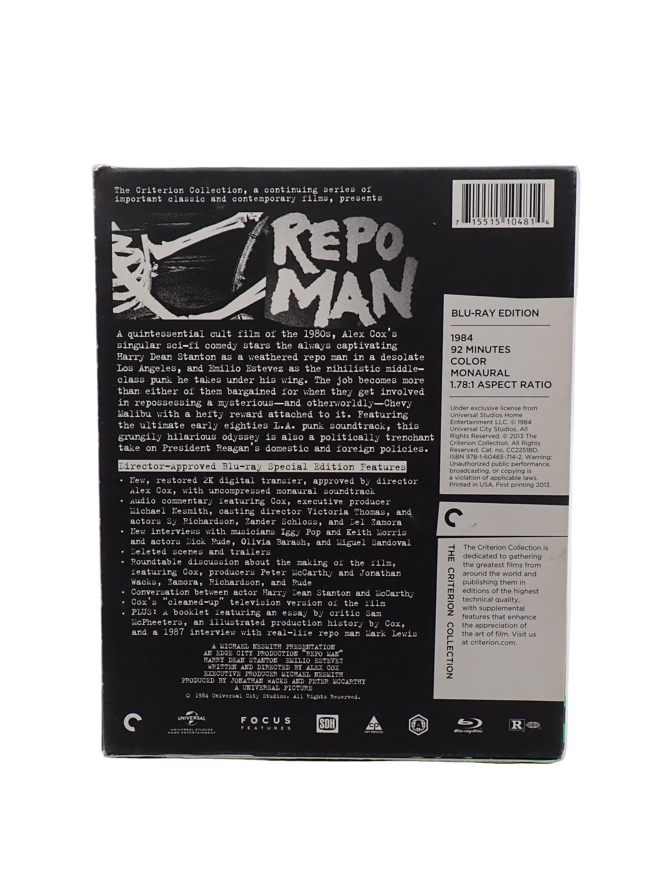 Repo Man - Criterion Edition (Blu-Ray) [Pre-Owned]