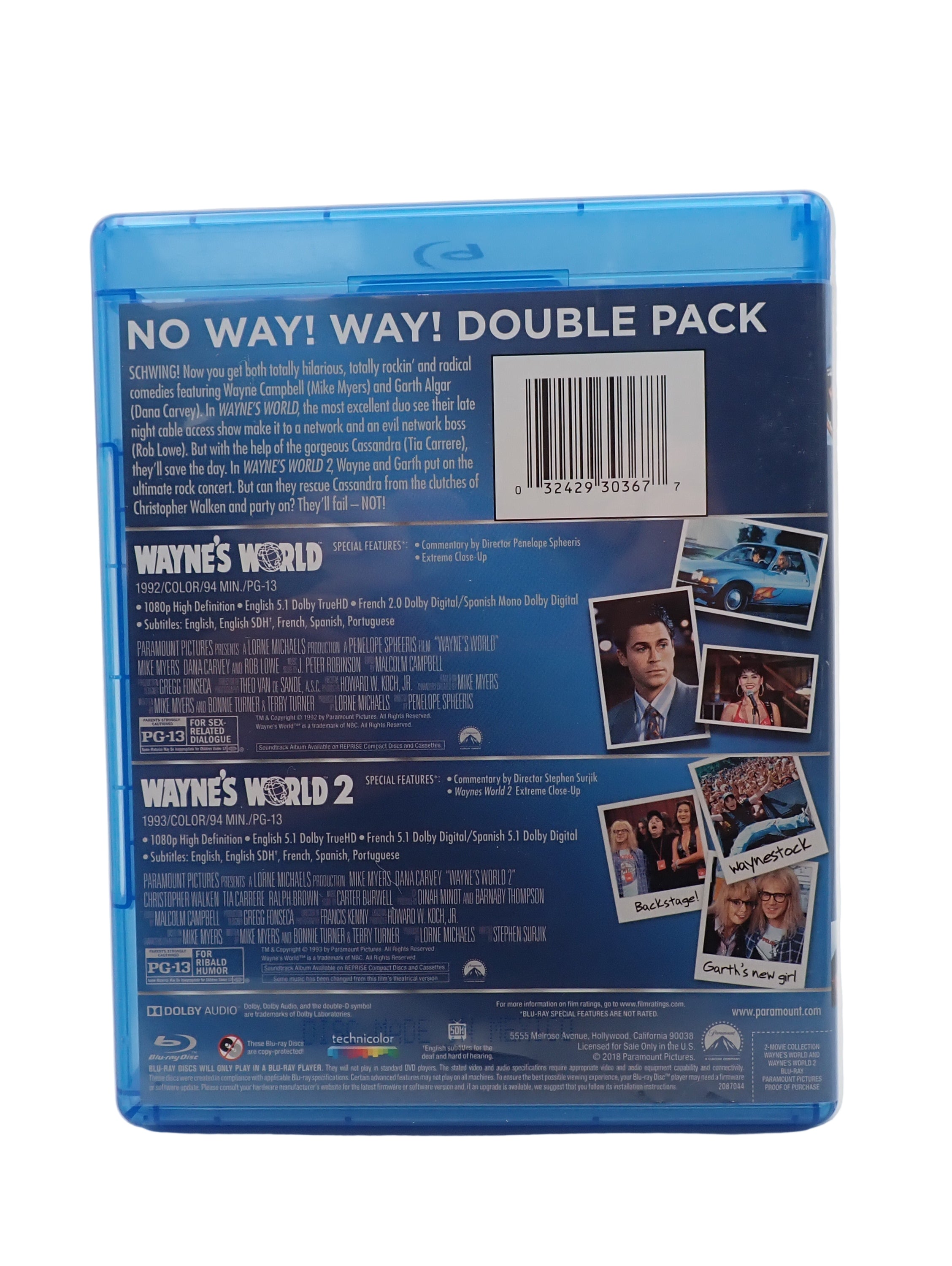 Wayne's World / Wayne's World 2 (2 Discs Blu-Ray) [Pre-Owned]