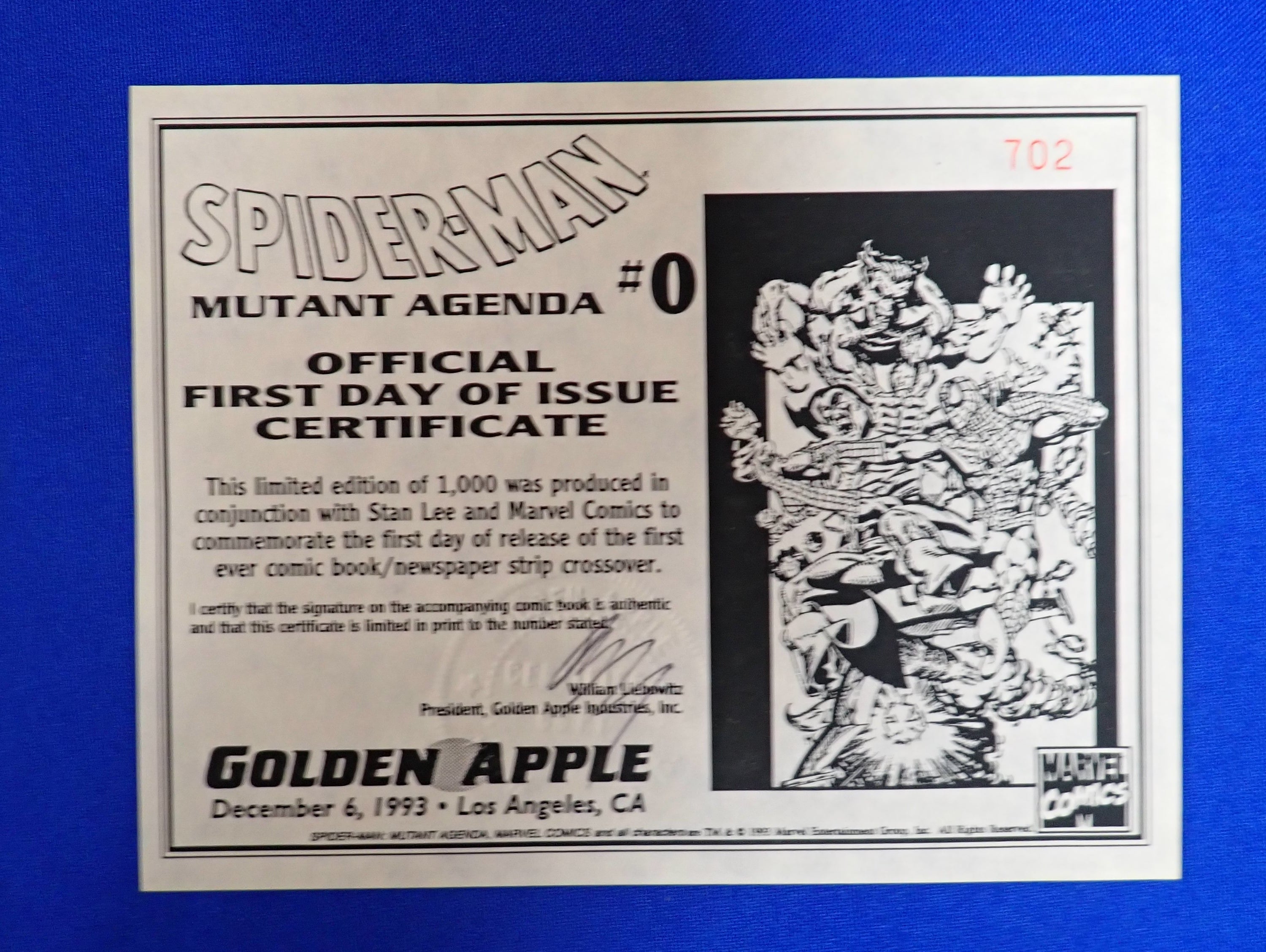 Spider-Man: Mutant Agenda - SIGNED by Stan Lee - Official First Day of Issue Certificate