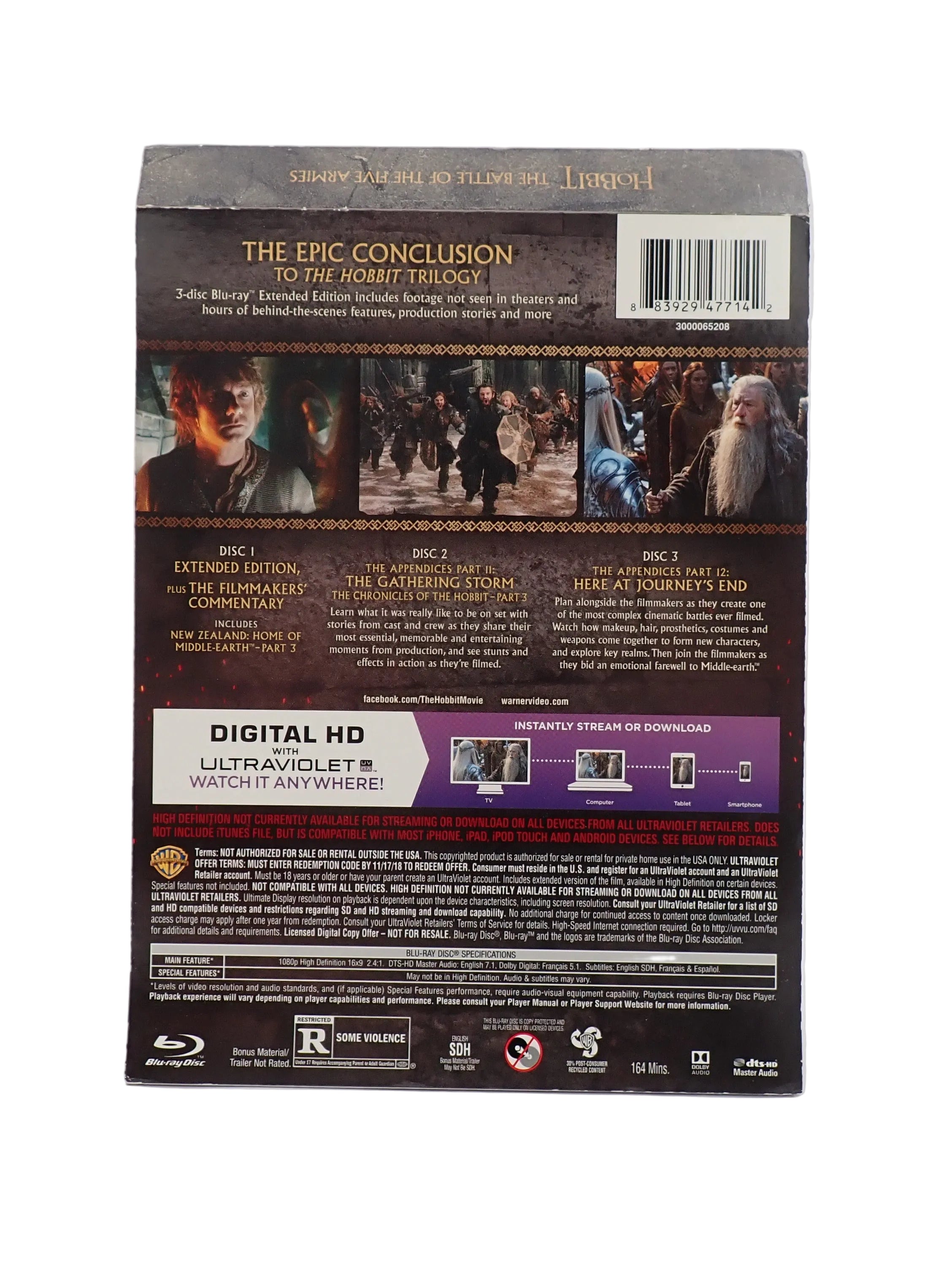 The Hobbit: The Battle of the Five Armies - Extended Edit. (Blu-Ray) [Pre-Owned]