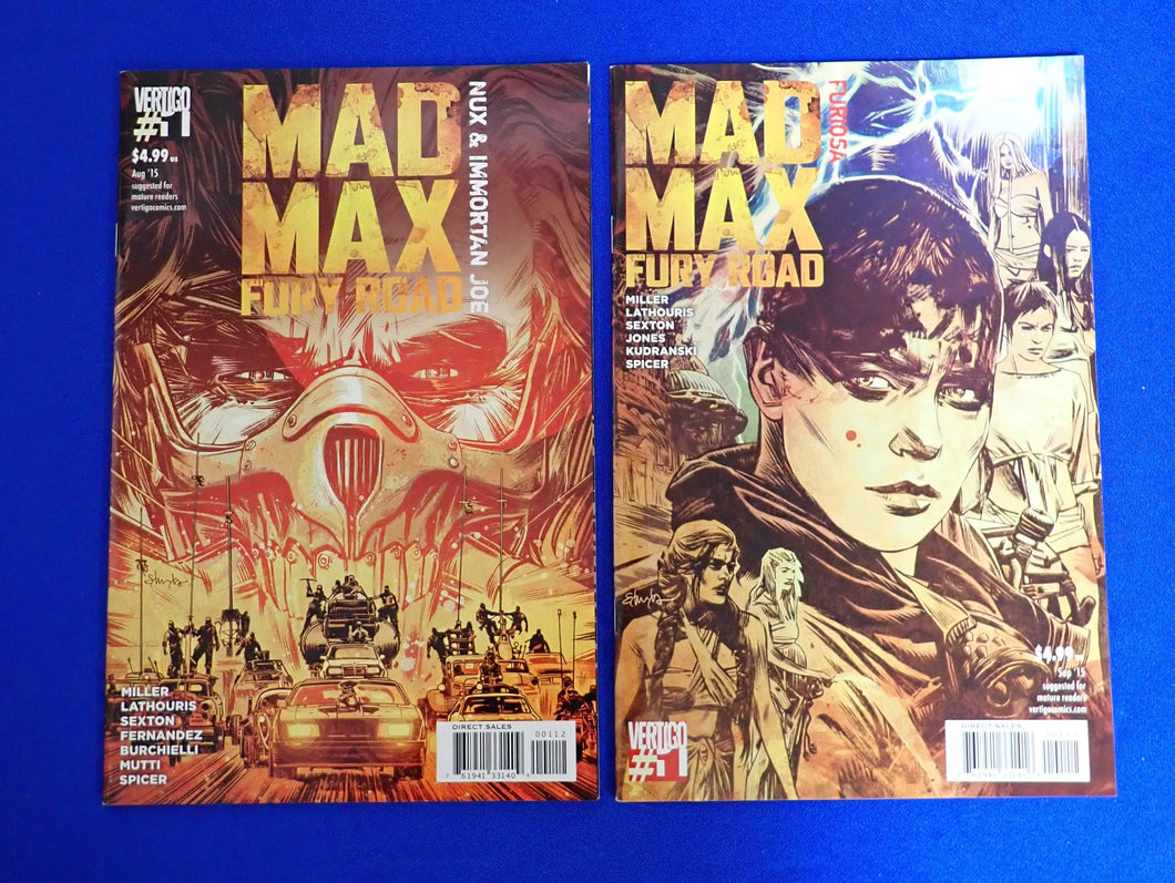 Mad Max: Fury Road Nux & Immortan Joe AND Furiosa #1 (2015) 2nd prints - NM