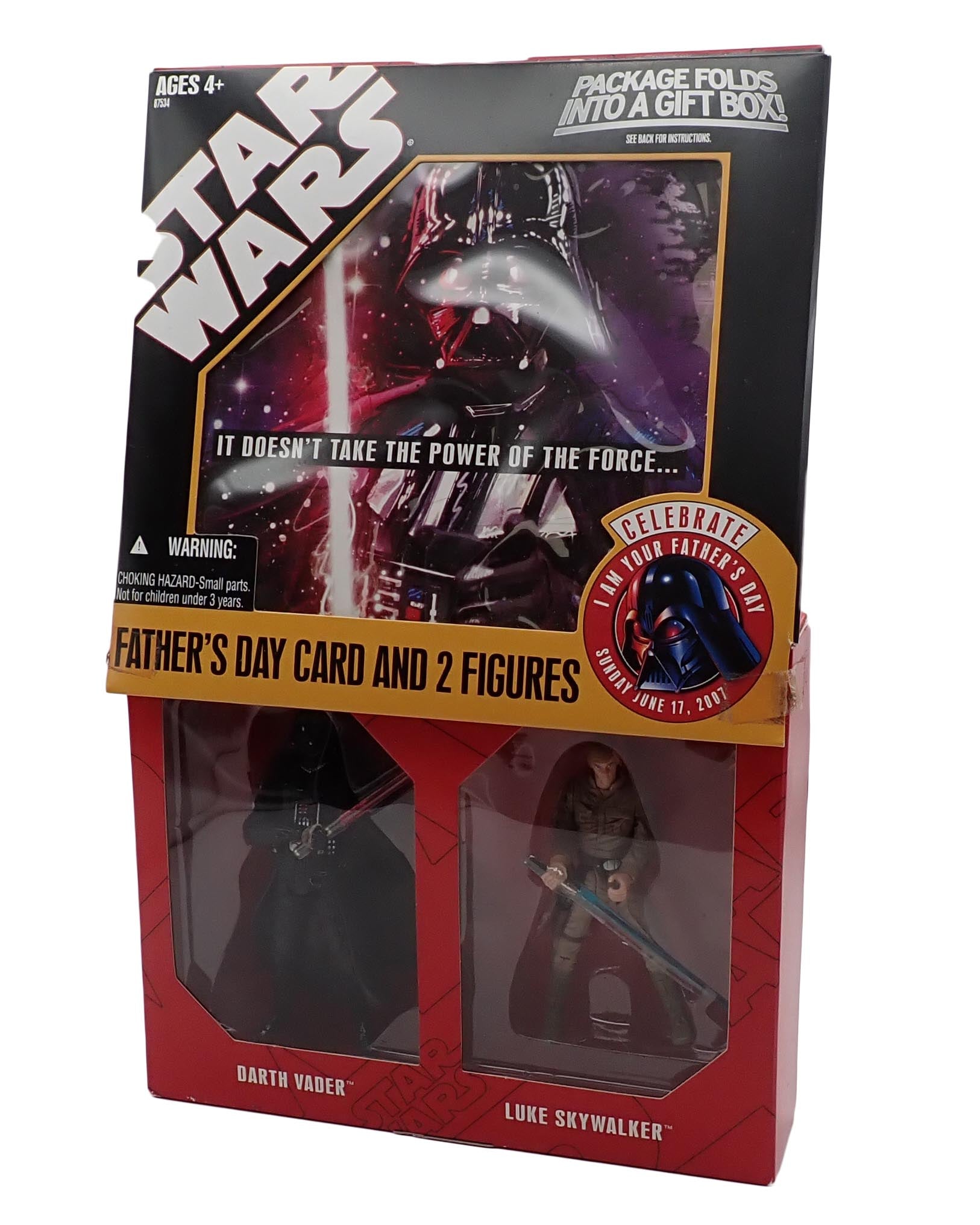 Star Wars Father's Day Card with Luke Skywalker and Darth Vader Figures [Pre-Owned]
