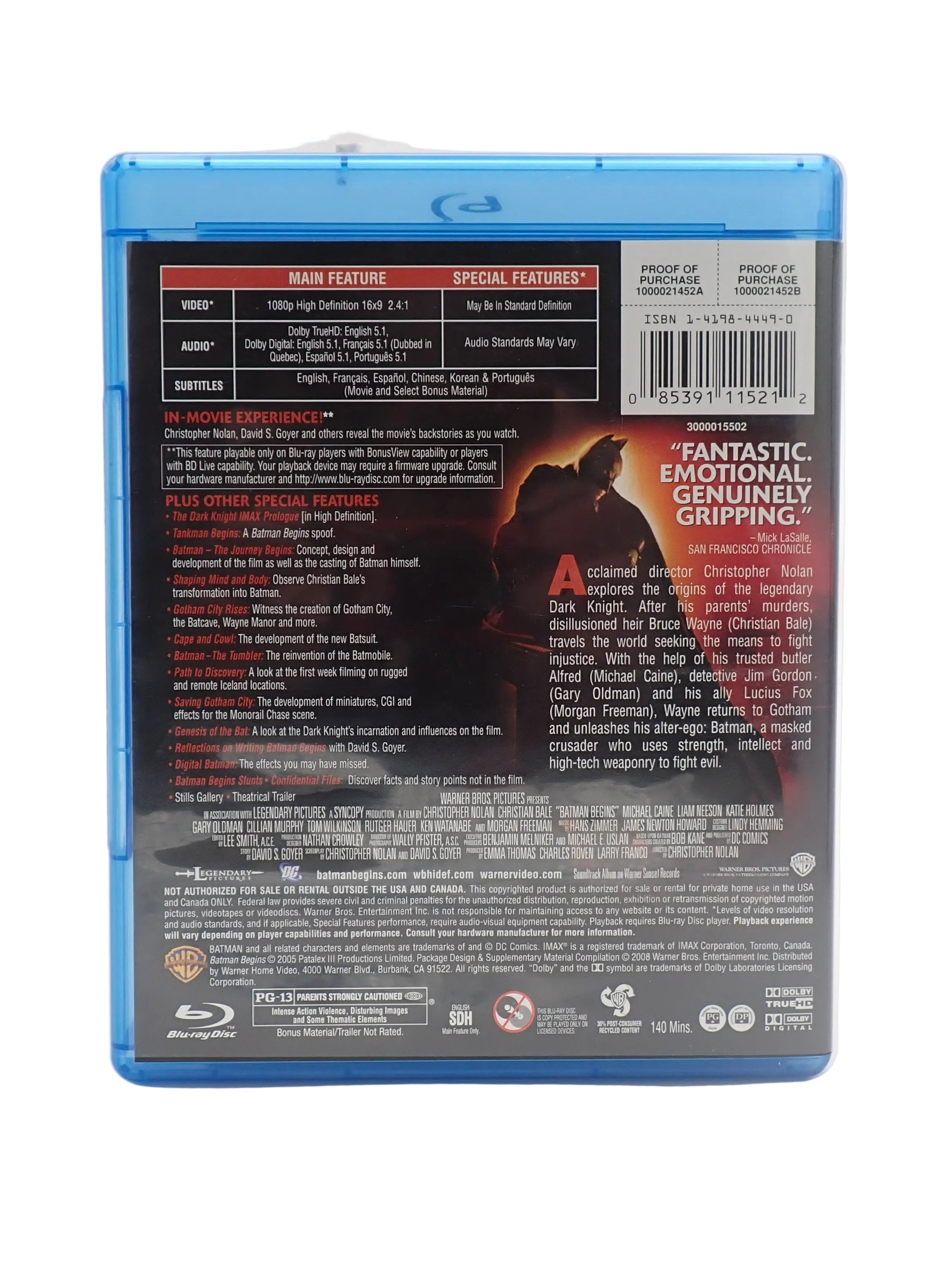 Batman Begins (Blu-Ray) [Pre-Owned]