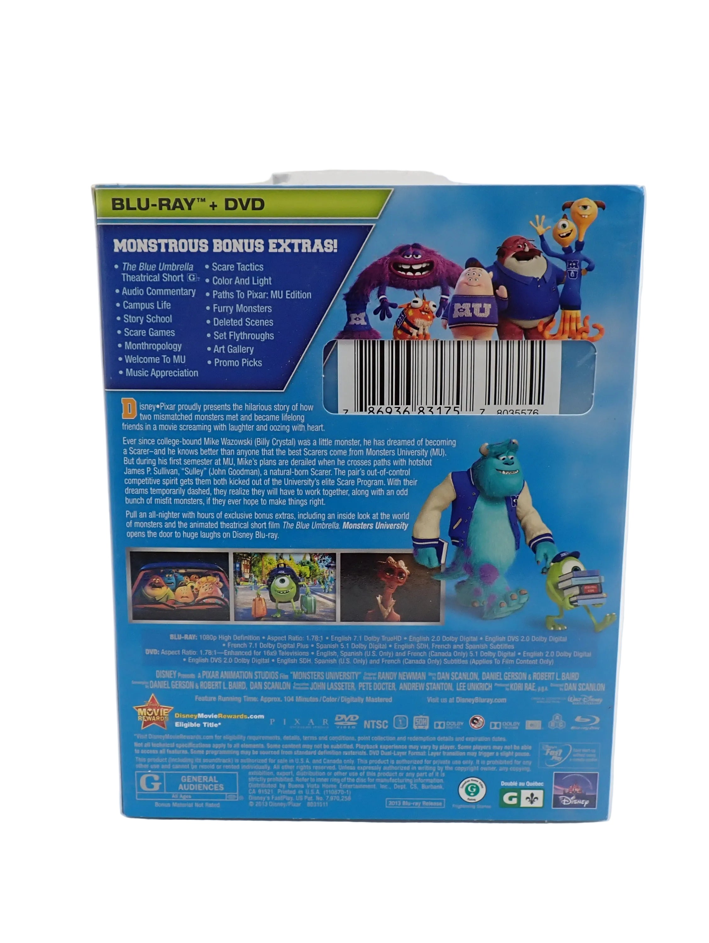Monsters University - SEALED! (Blu-Ray + DVD) [Pre-Owned]