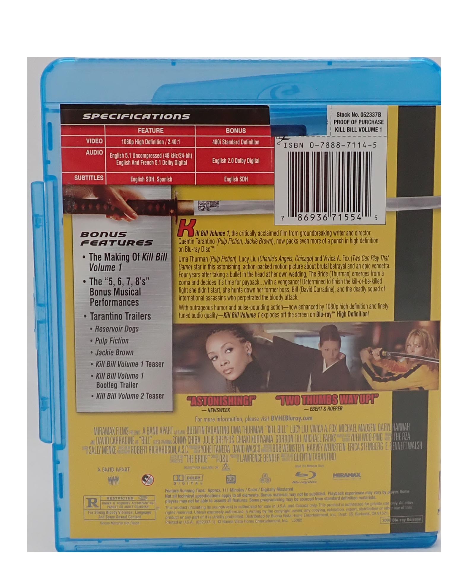 Kill Bill Vol 1 - Blu Ray