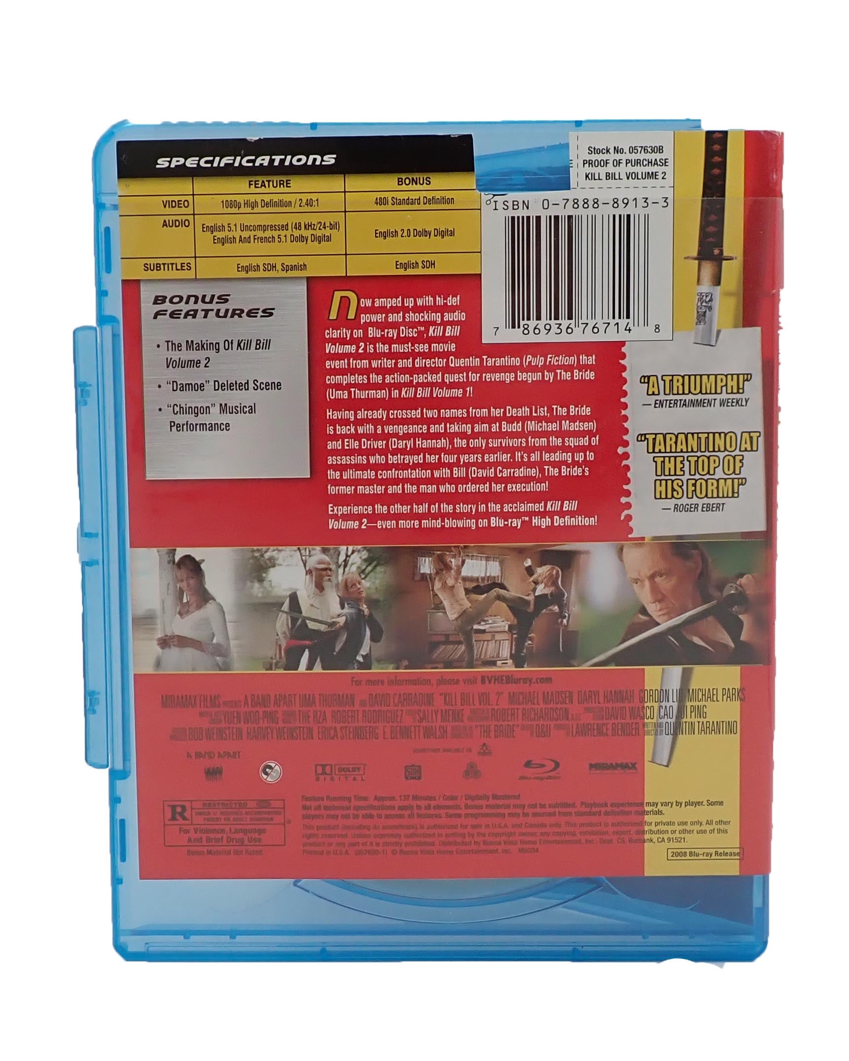 Kill Bill Vol 2 - Blu-Ray