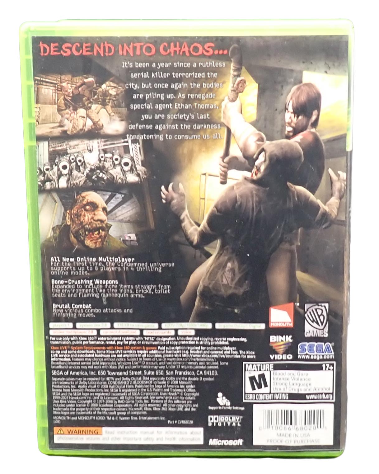 Condemned 2: Bloodshot  - Xbox 360