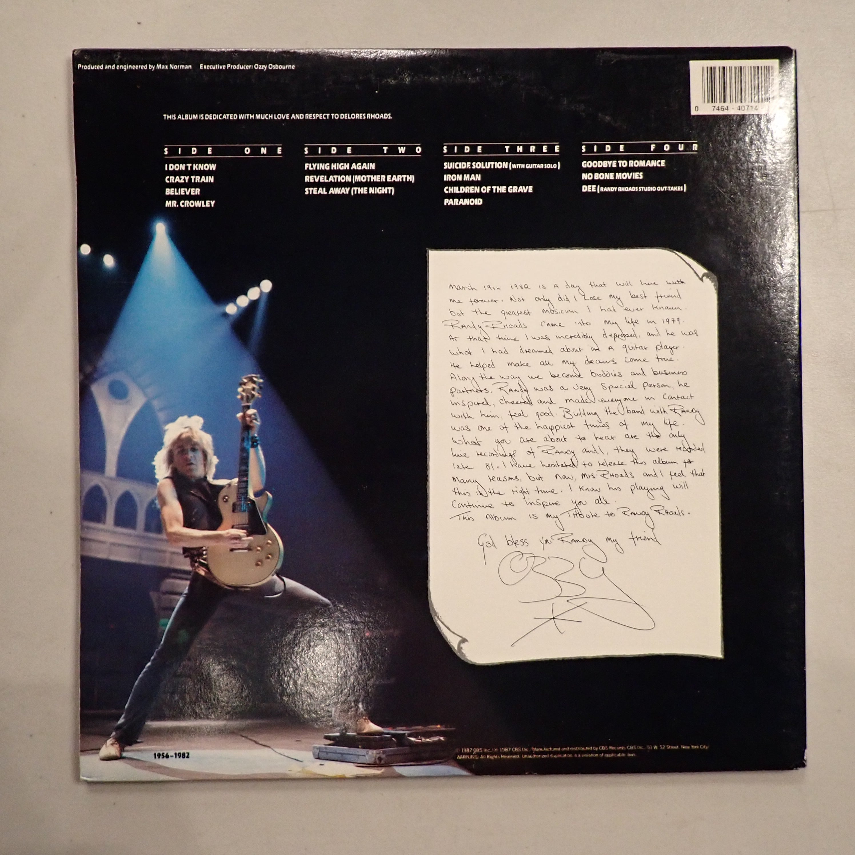 Ozzy Osbourne - Randy Rhoads Tribute