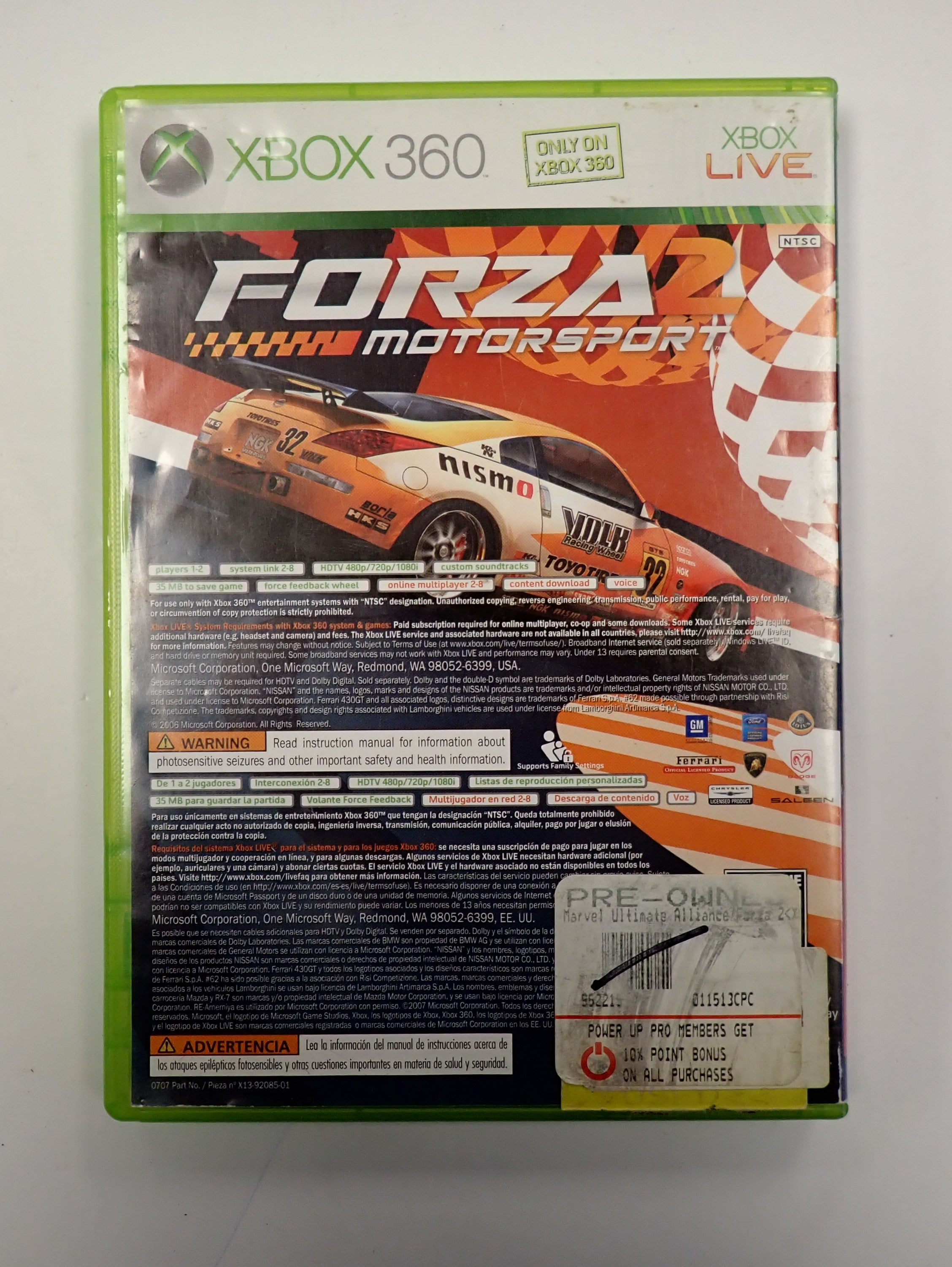 Marvel Ultimate Alliance / Forza 2: double pack- Xbox 360