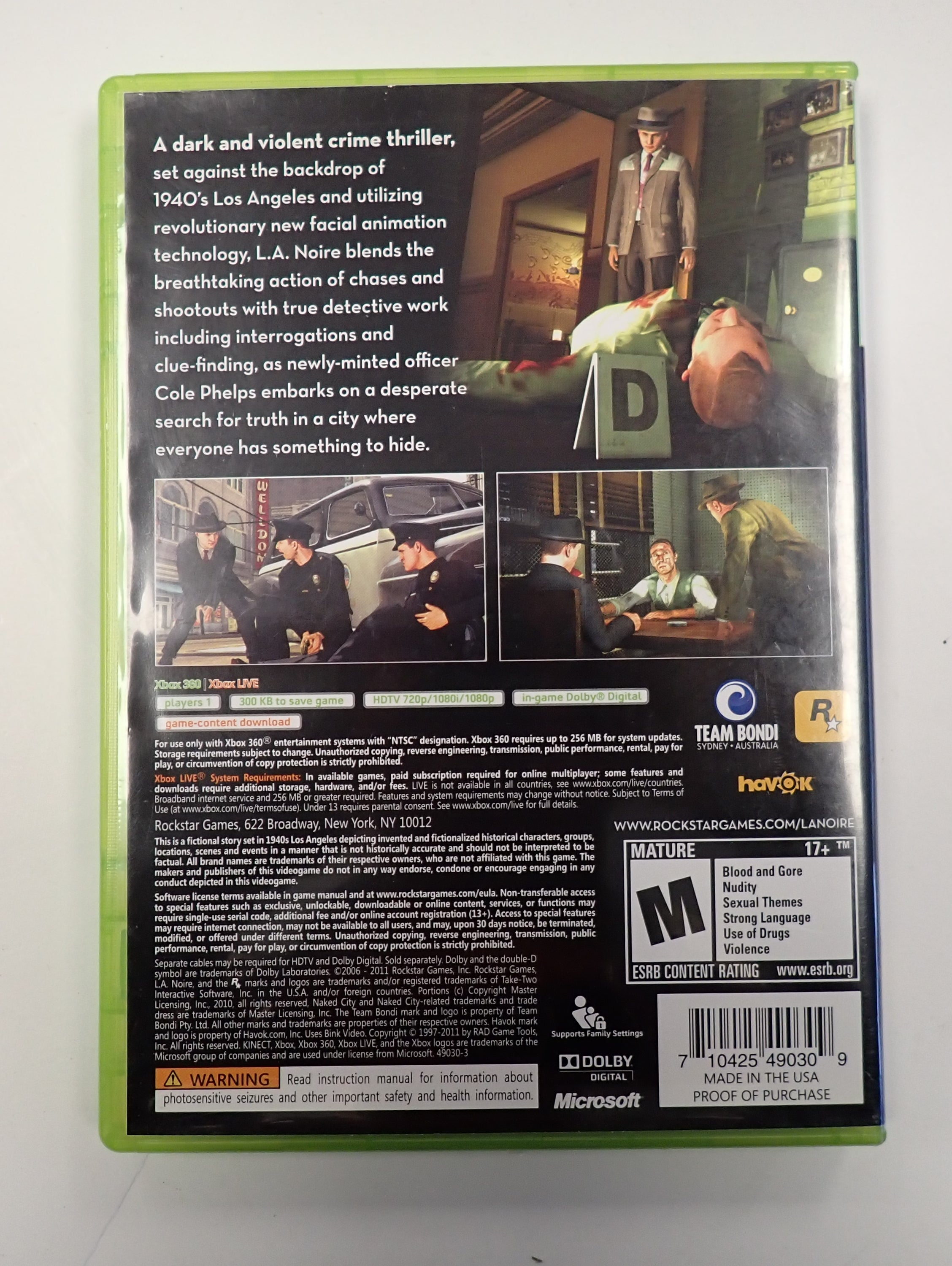 L.A. Noire- Xbox 360