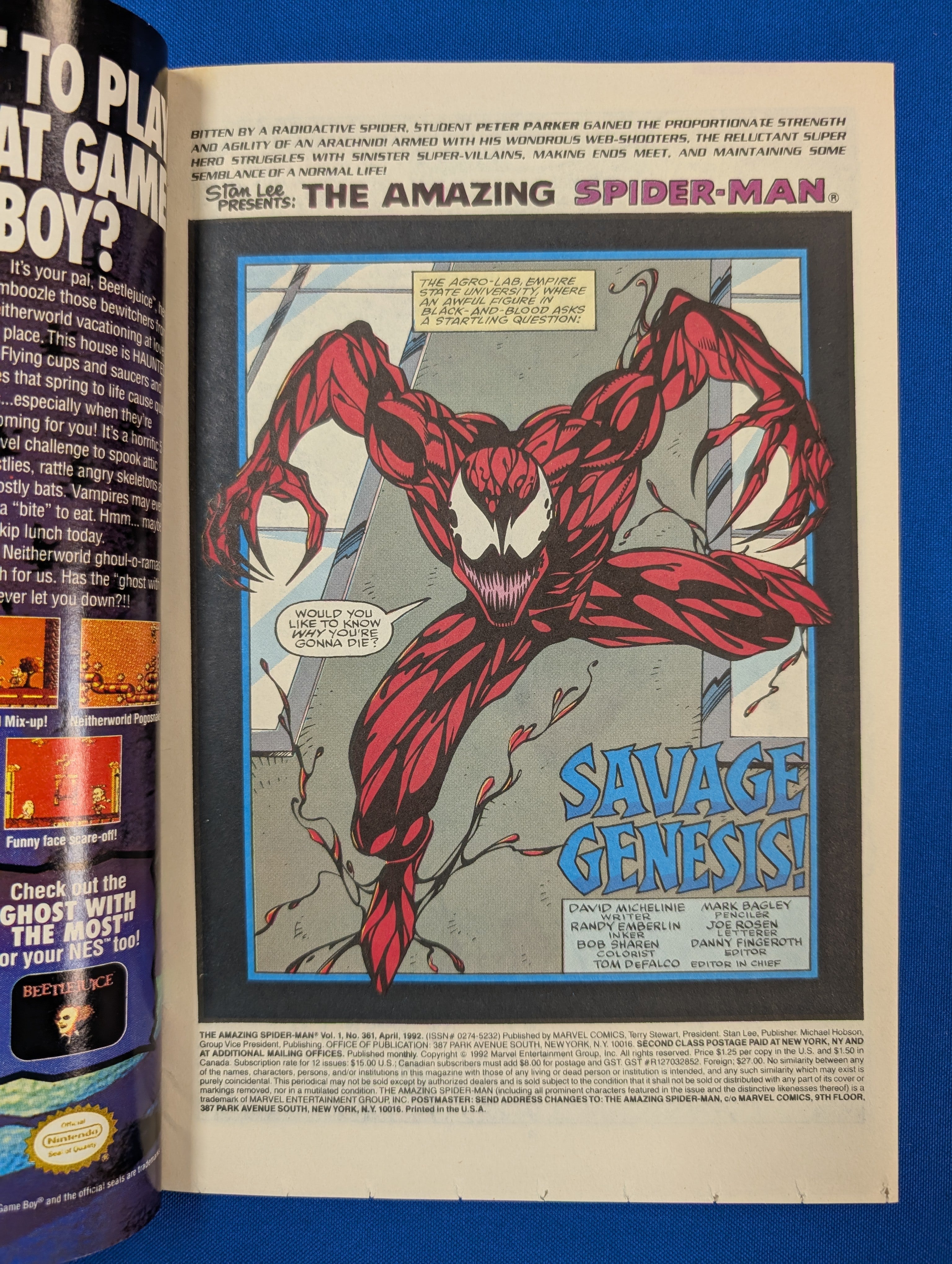 Amazing Spider-Man #361 (1992) - VF/NM (9.0) - 1st Carnage