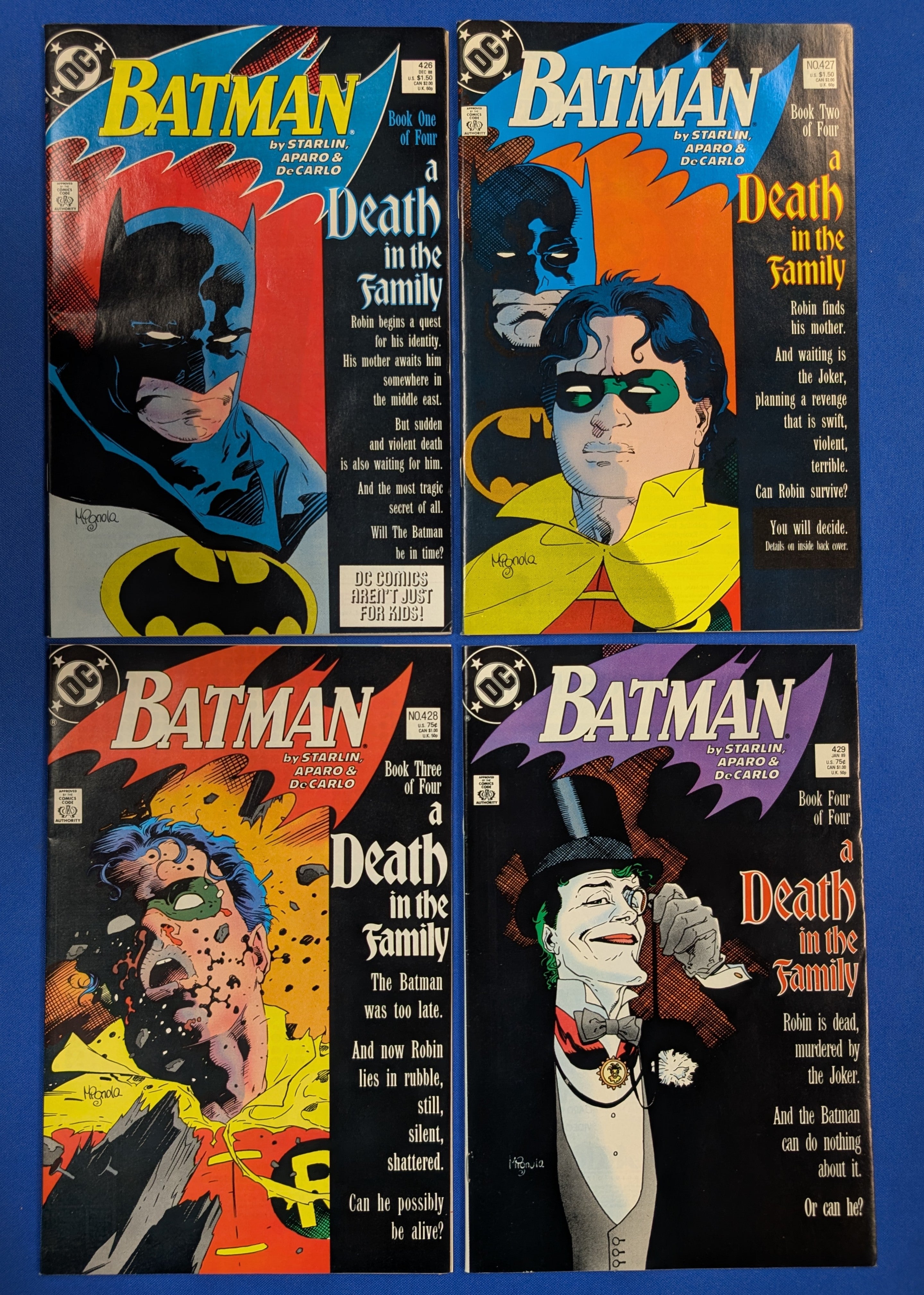 Batman 426-429 (1988) - Death in the Family - VF (8.0)