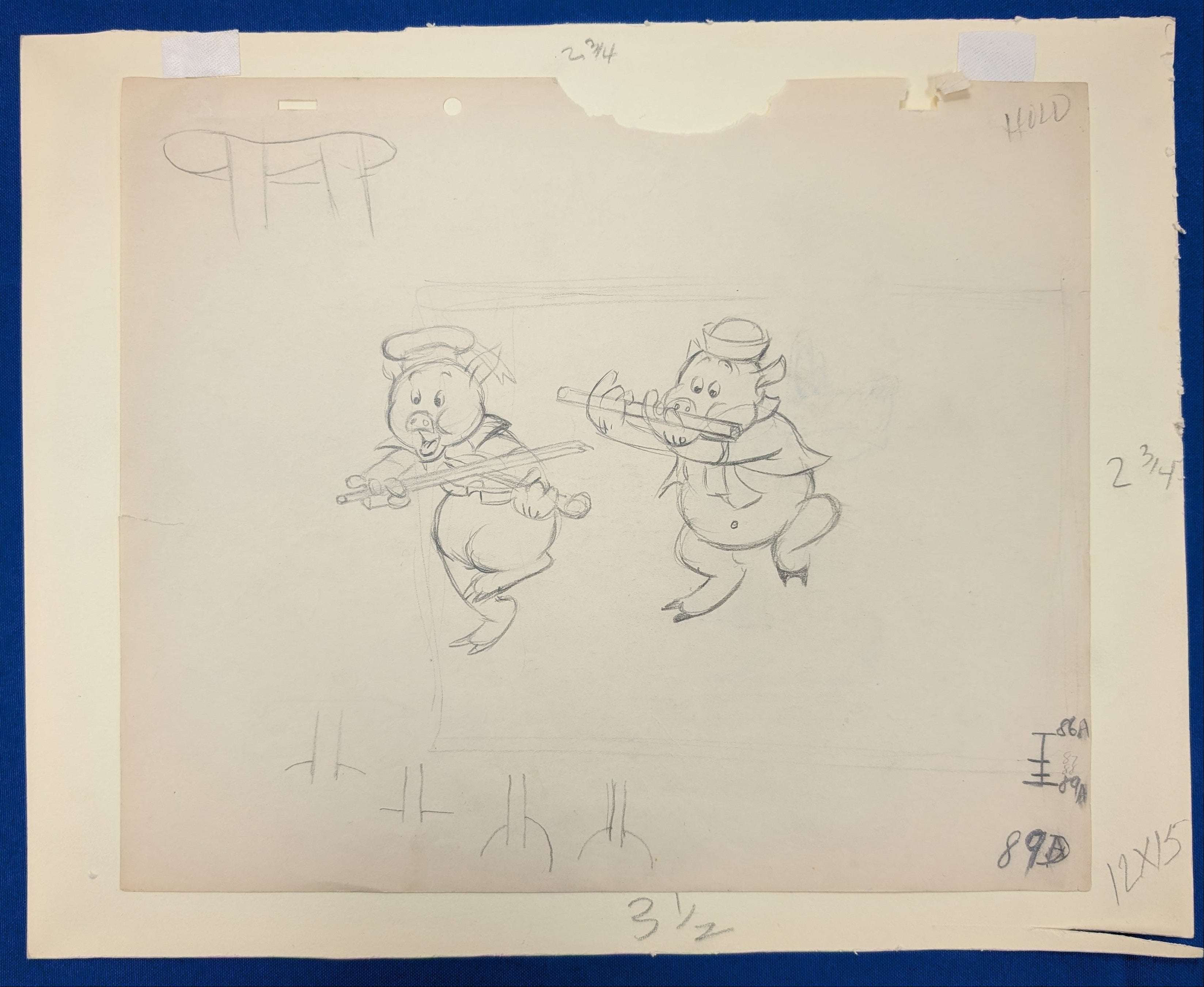 Three Little Pigs Fifer & Fiddler Pig Animation Art (1933)