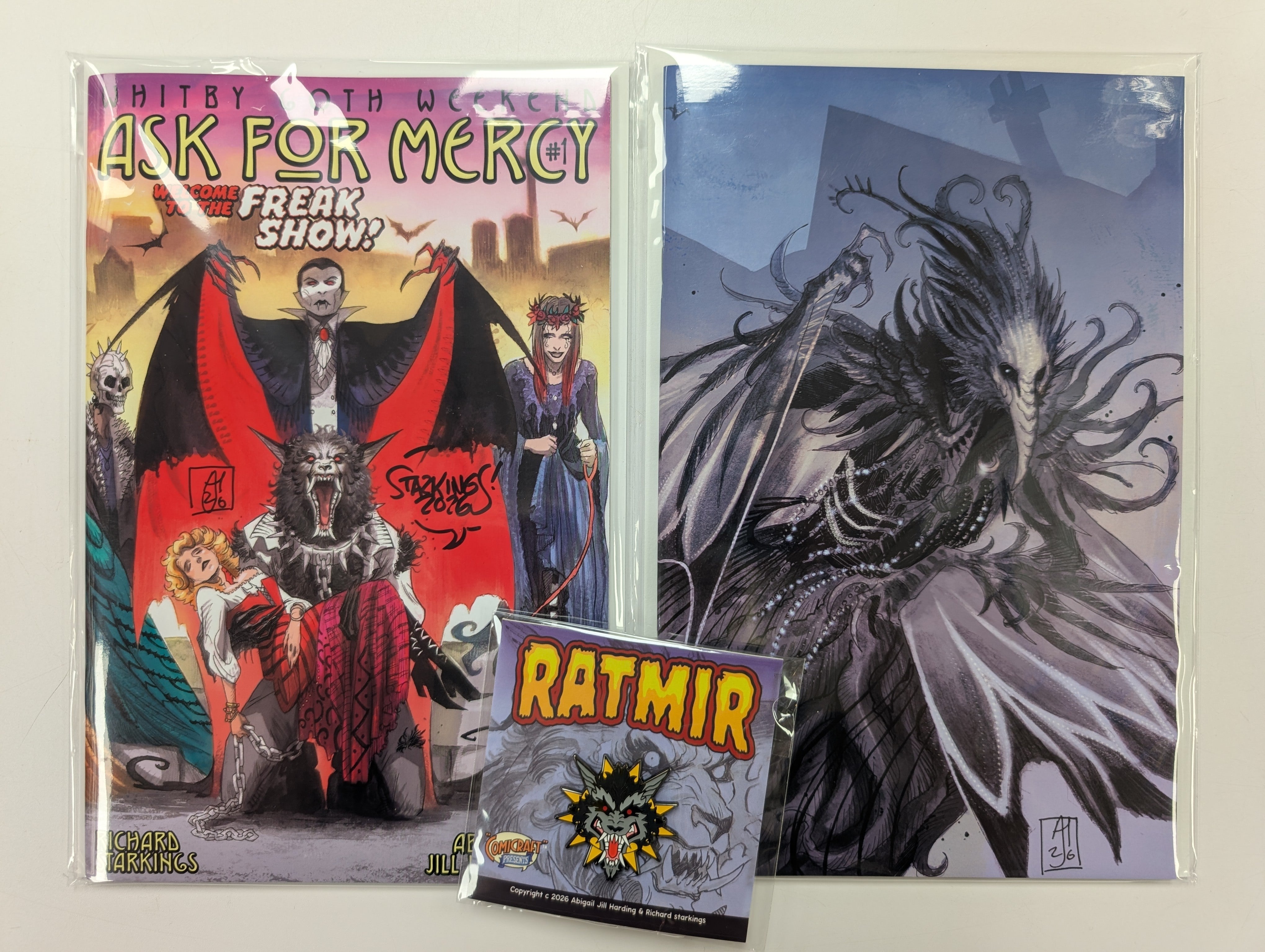 Whitby Goth Weekend Part 1 & Part 2 Variant Cover Set SIGNED + Ratmir Pin - Kickstarter Exclusive