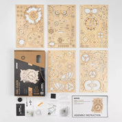 3D Mechanical DIY Wooden Puzzle: Working Owl Clock