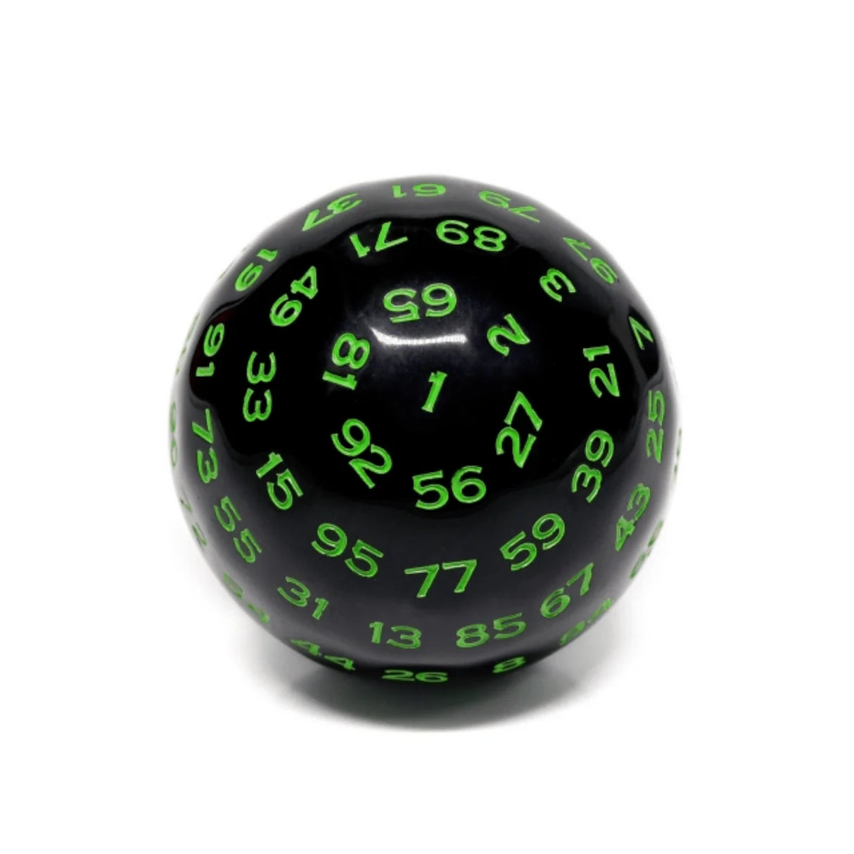 Foam Brain Games 45mm D100 - Black Opaque with Green
