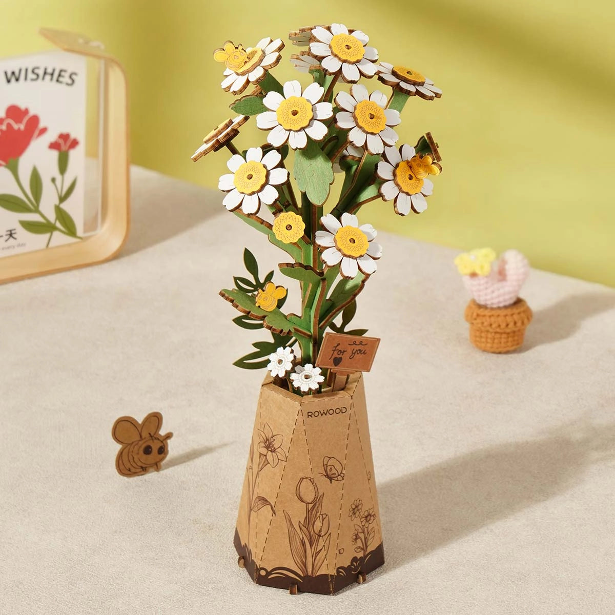 Rowood 3D Wooden Puzzle - Wooden Flower Bouquet