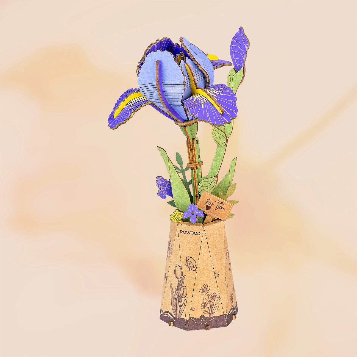Rowood DIY Wooden Flower Purple Iris