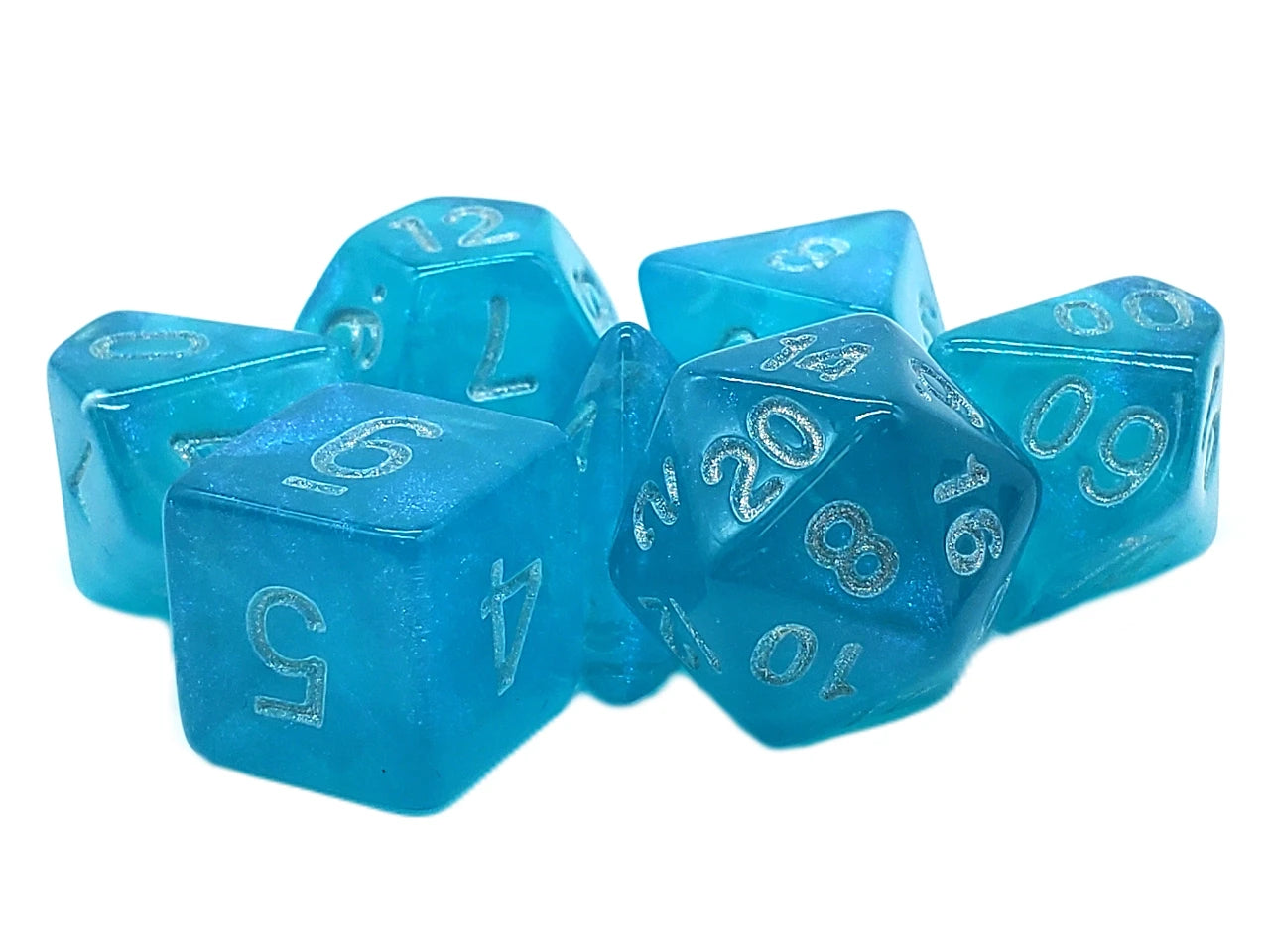 Old School Dice 7-Piece RPG Dice Set: Galaxy - Arctic Shimmer