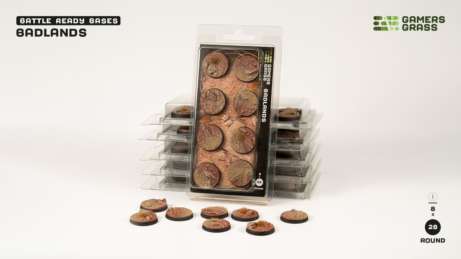 Badlands Bases, Round 28mm (x8)